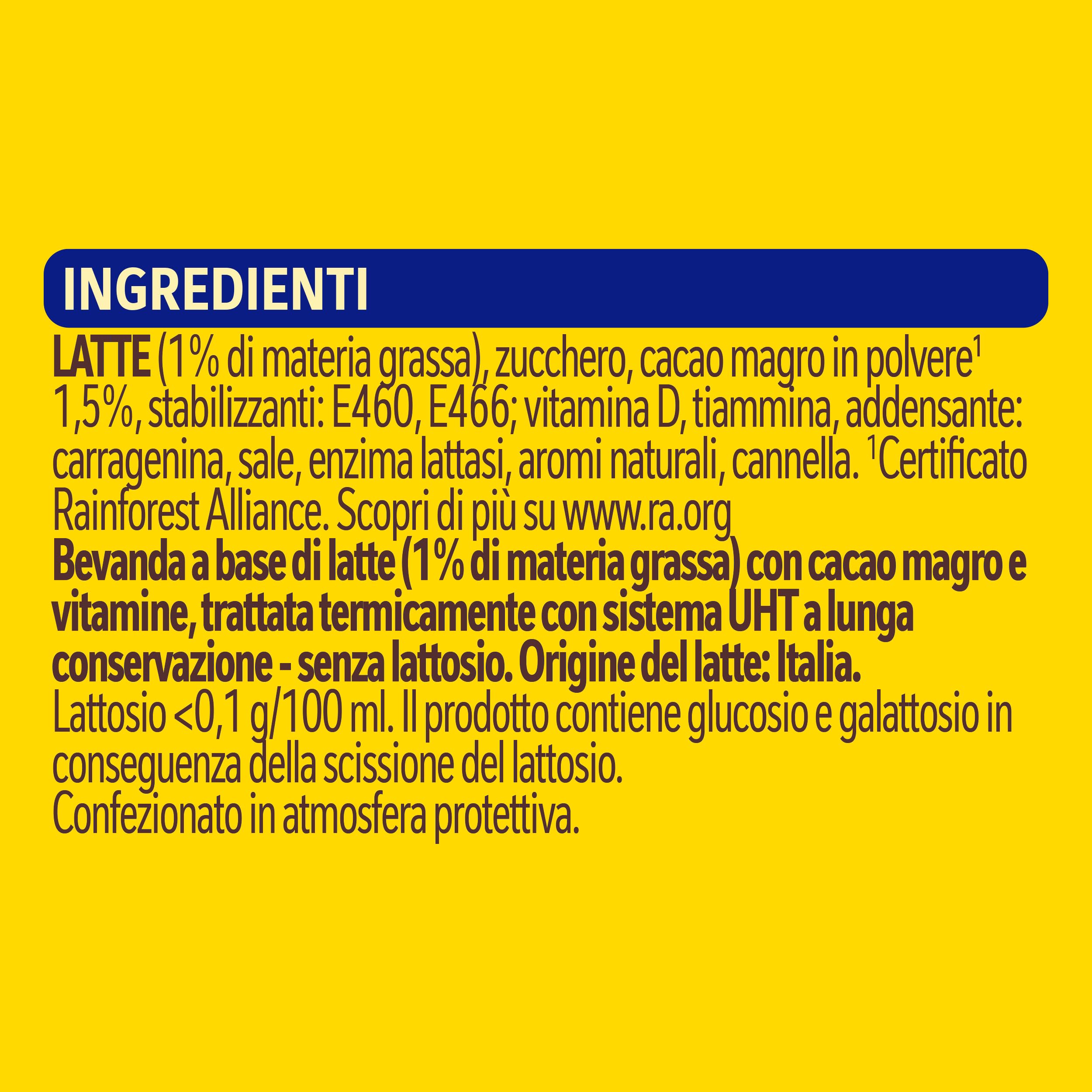 NESQUIK Pronto da Bere Senza Lattosio Latte e Cacao, 8 Confezioni da 3 Brick da 180ml (24 Brick 4,32L)