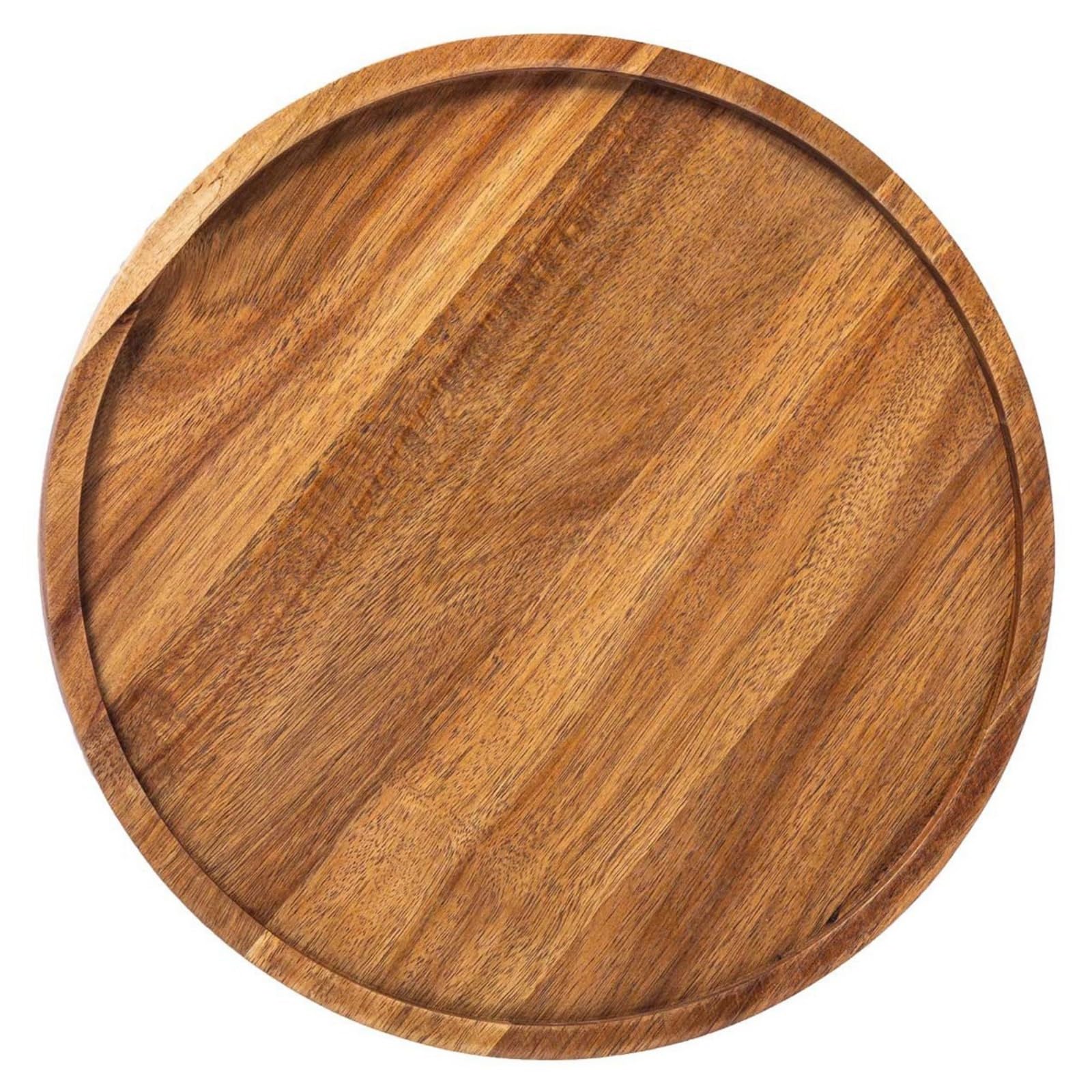 Limtula 38Cm Stylish Large Wooden Platter For Serving Food And Displaying Tea Set Practical And Spacious Storage Tray Kitchen Wooden Serving Plate