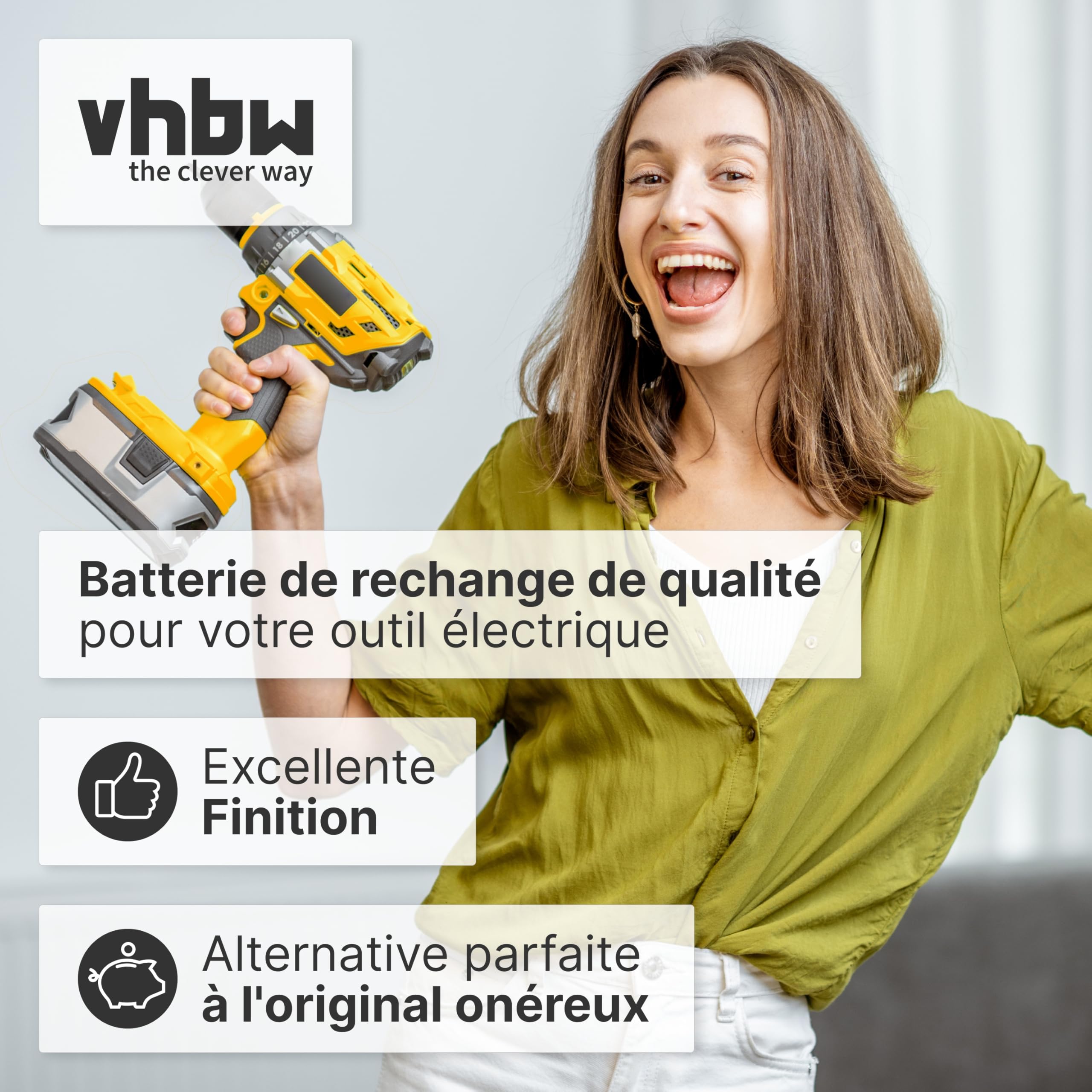 vhbw 1x Batterie Remplacement pour Bosch 2 607 335 711