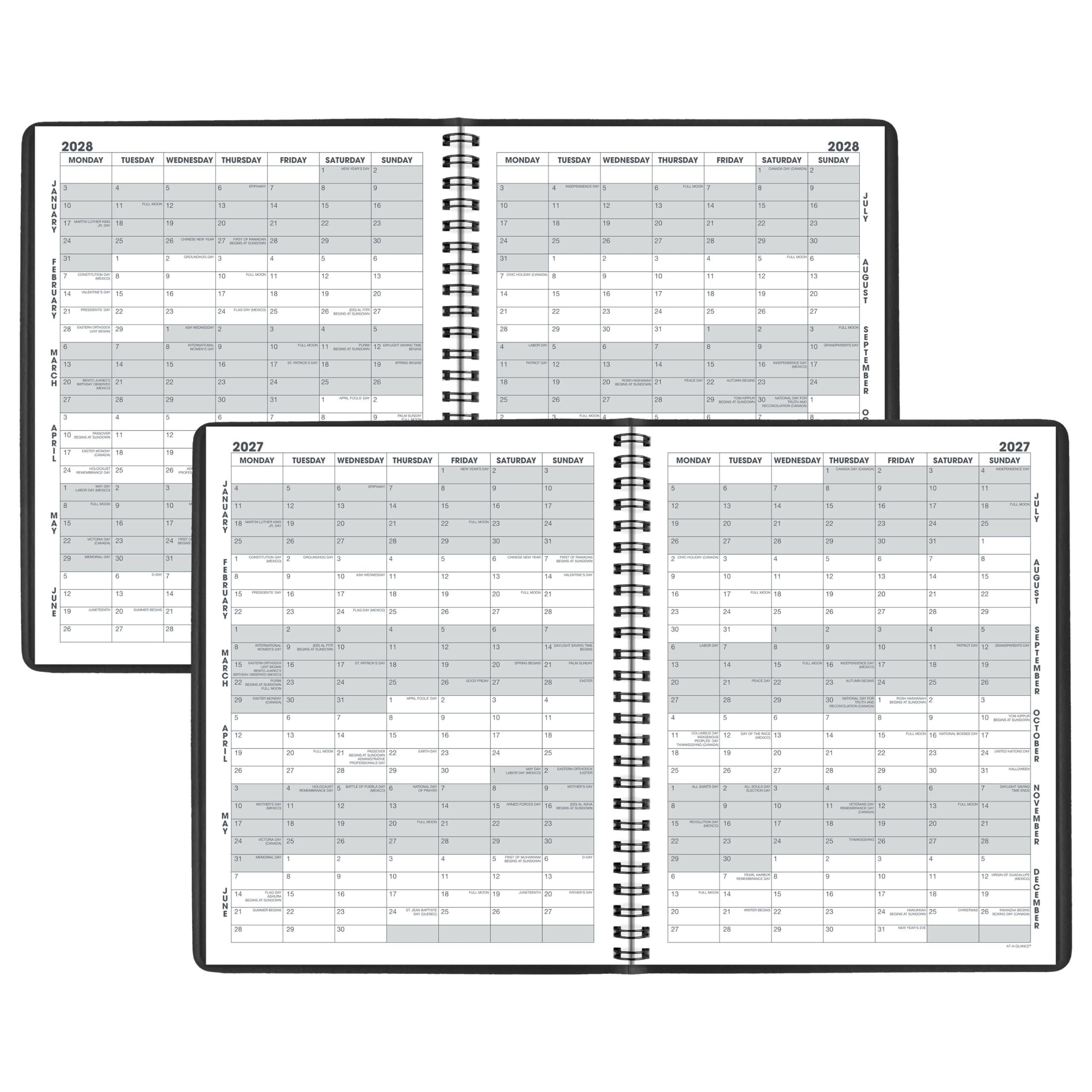 AT-A-GLANCE Agenda 2027, mensile, 17,8 x 22,2 cm, blocchi giornalieri senza righe, nero (701200527)