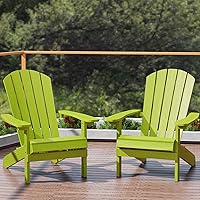 Vista 71 de YEFU Silla Adirondack Resistente a la Intemperie: Sillas Adirondack de Plástico - Sillas de Patio con Portavasos y Textura de Madera - Silla