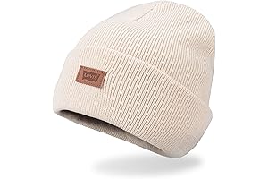 Comfy Leather Logo Patch Cuffed Hero Beanie for All Seasons