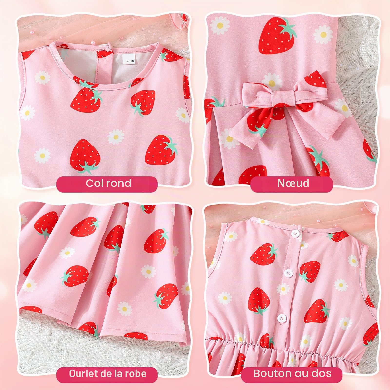 Robe d'été pour Filles en Bas âge avec Chapeau de Soleil et Sac Mignon Tenues décontractées sans Manches avec nœud pour bébé Vêtements de Plage pour bébé