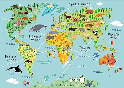 amazon com masterpieces puzzles for kids ages 4 8 60 piece jigsaw puzzle for toddler and family fun world map family owned american company masterpieces original everything else