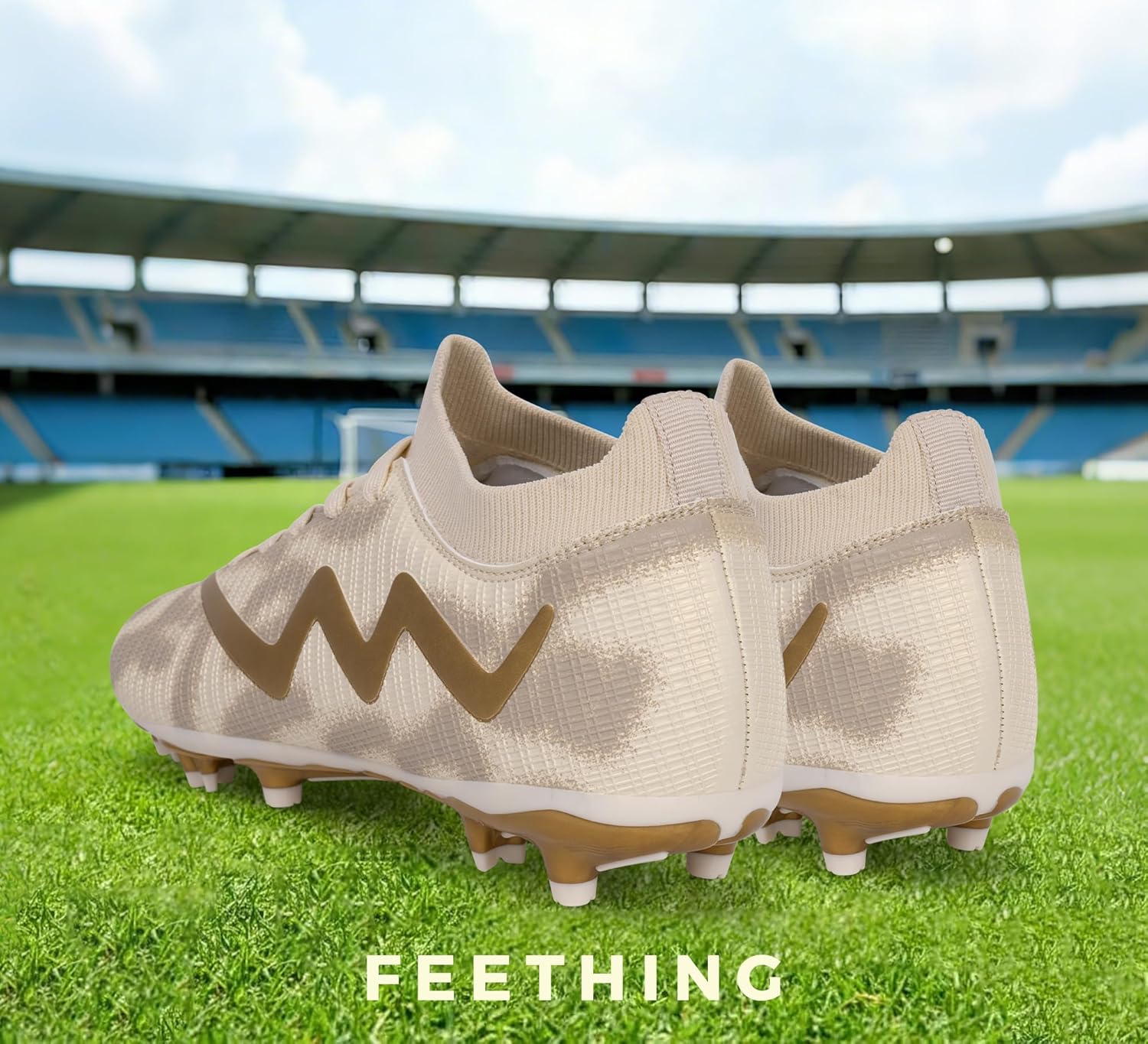 Womens Cleats Laceless Soccer Shoes for Girls Youth Firm Ground FG Athletic Football Softball Cleats Lightweight Comfortable Speed Boots - Image 3