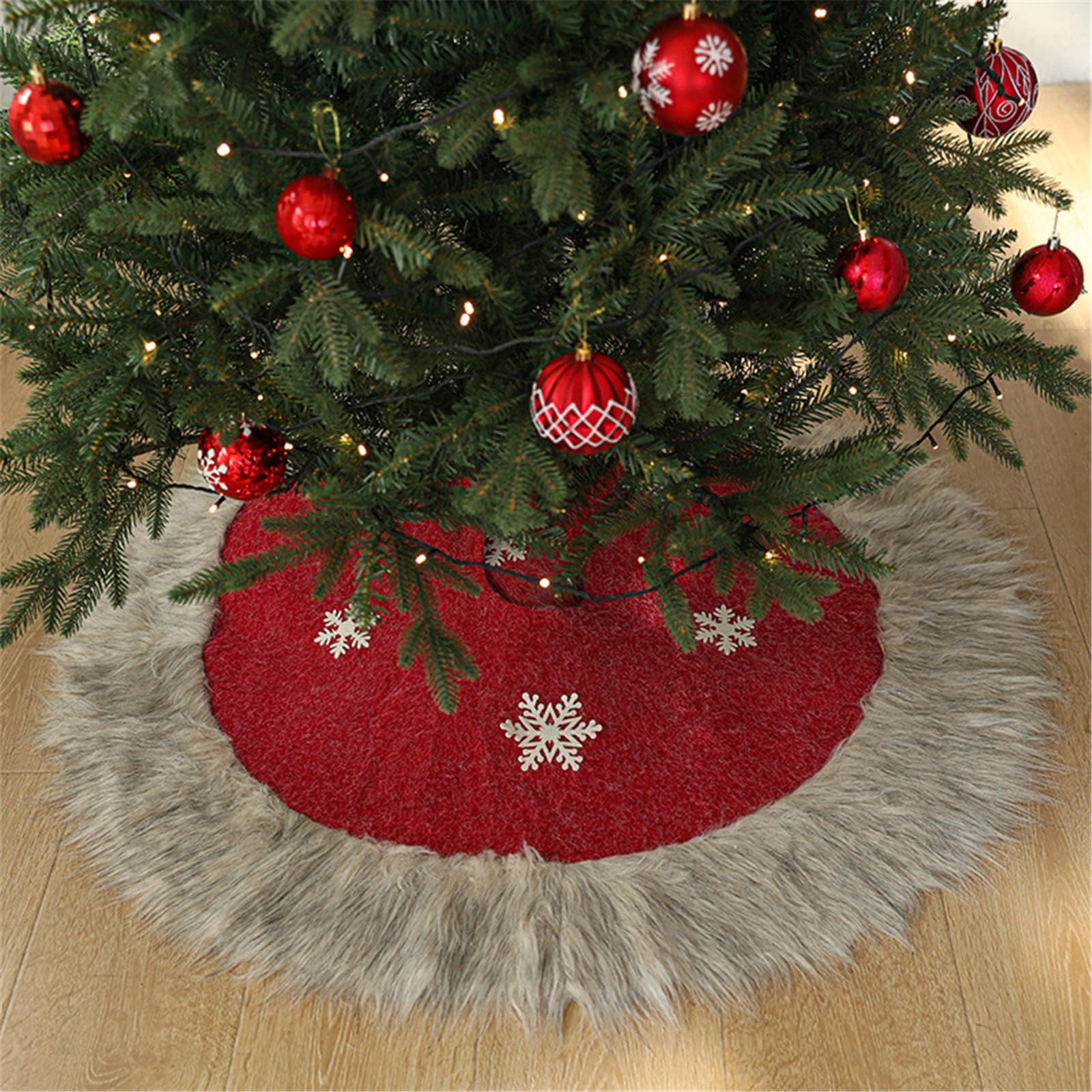 Jupe d ' Arbre de noël en Tissu Luxueux, Jupe de Pied d ' Arbre pour Festival de noël, Accessoires d ' amélioration de l ' Environnement