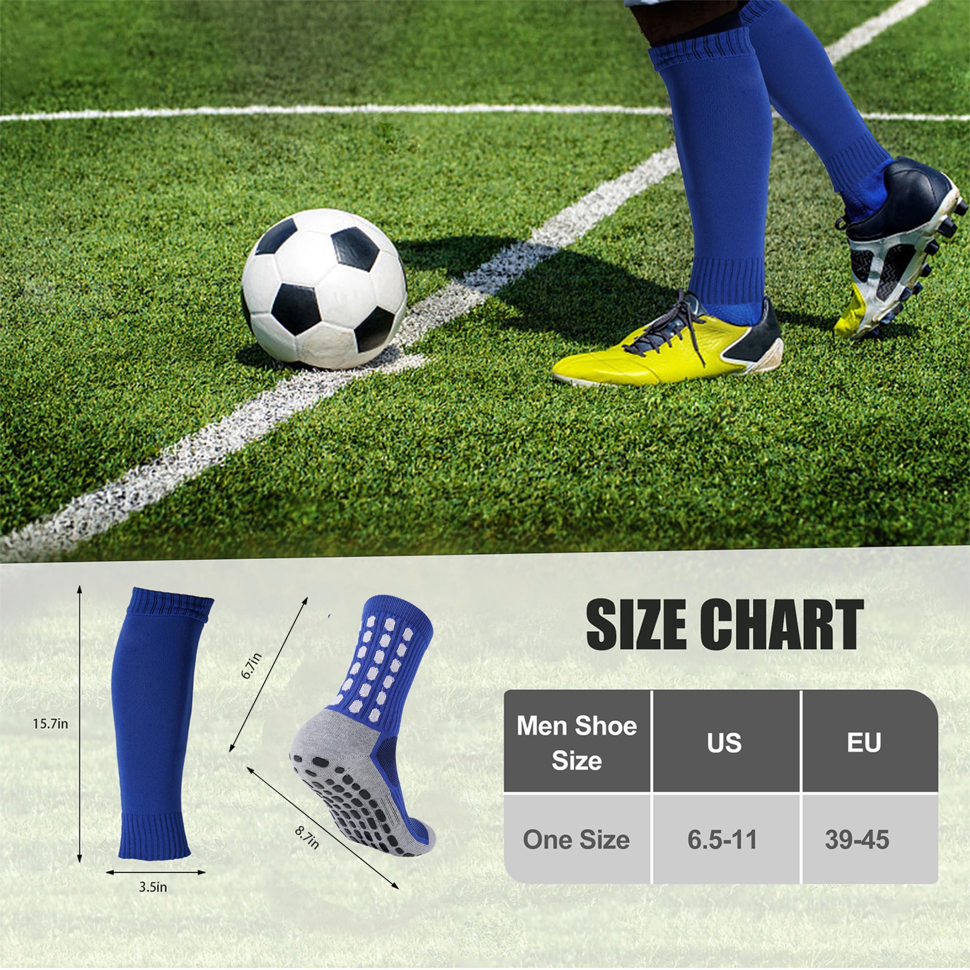 ZXOLDZX Set di 2 calzini da calcio con maniche per parastinchi antiscivolo per gambe da calcio per uomini e donne