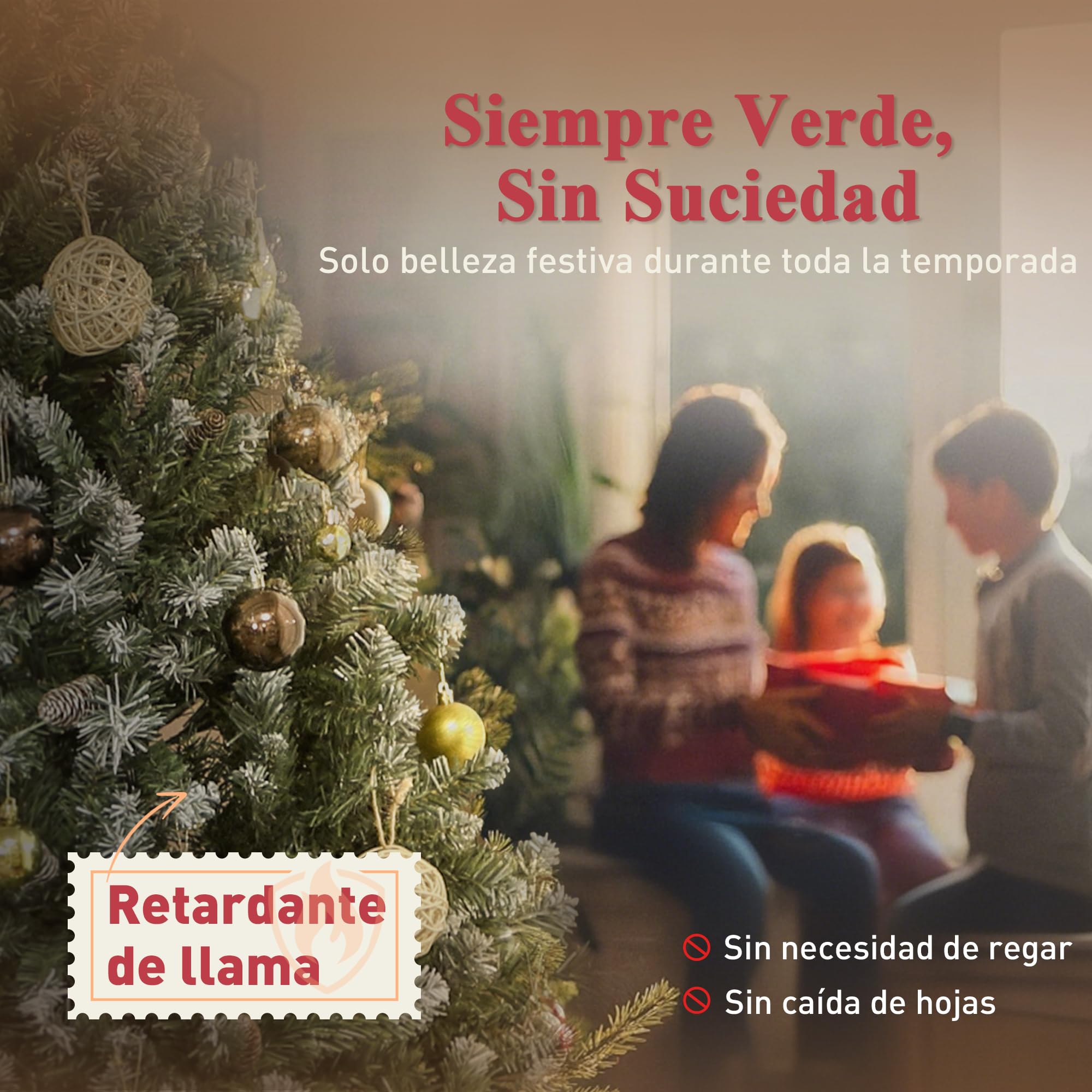 HOMCOM Árbol de Navidad Artificial 150 cm con 581 Ramas con Nieve Verde | Árbol de Navidad, 44 Piñas, Soporte Metálico Plegable, Fácil Montaje, Salón, Interior