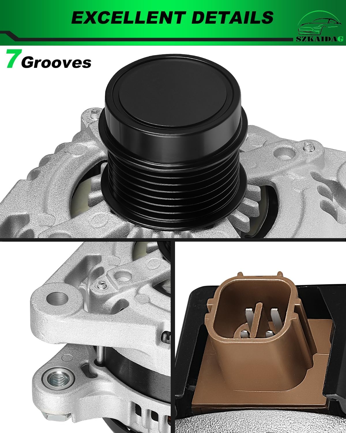 Alternator for:-Toyota Highlander 2011-2016, Sienna 2007-2016, Venza 2010-2015 for:-Lexus RX350 2010-2014, ES350 2016-2018, 3.5L v6 12V 150Amp 6-Groove, OE# 27060-0P240, 11326N (ALL-NEW)