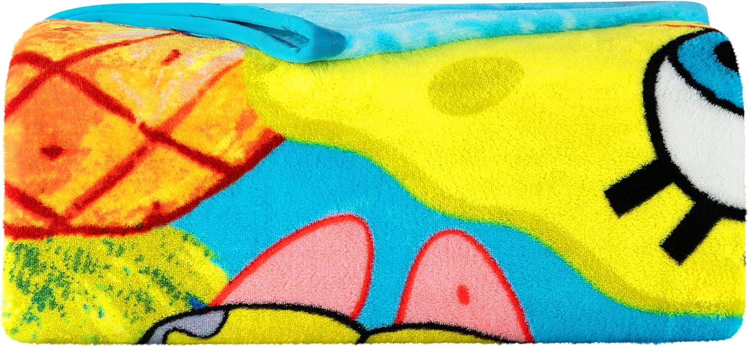 Franco Kids Bedding Super Soft Plush Micro Raschel Blanket, 62 in x 90 in, Spongebob Squarepants, Multicolour, Prints May Vary - Image 6