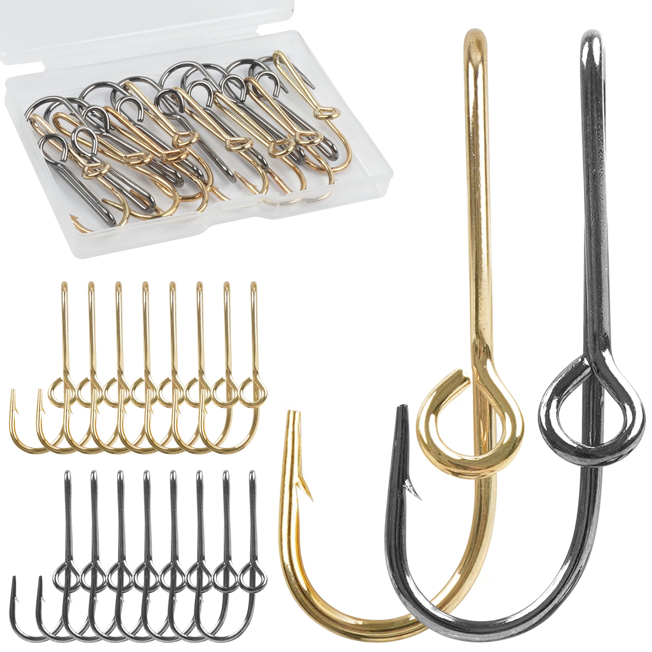 Fishing Hook Hat Pins Clips, 16pcs Fish Hook Hat Clips Gold Black Tie Clip Clasp Hat Fishing Hooks with Baseball Decoration for Outdoor : Sports & Outdoors