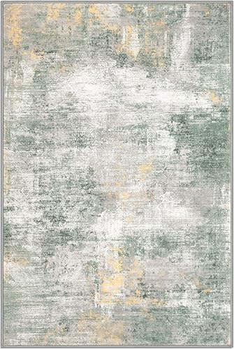 Miniatura 67 de IOHOUZE Alfombra pequeña abstracta de 2 x 3 pies, alfombra de entrada lavable para entrada interior, alfombras con respaldo de goma, alfombra gris