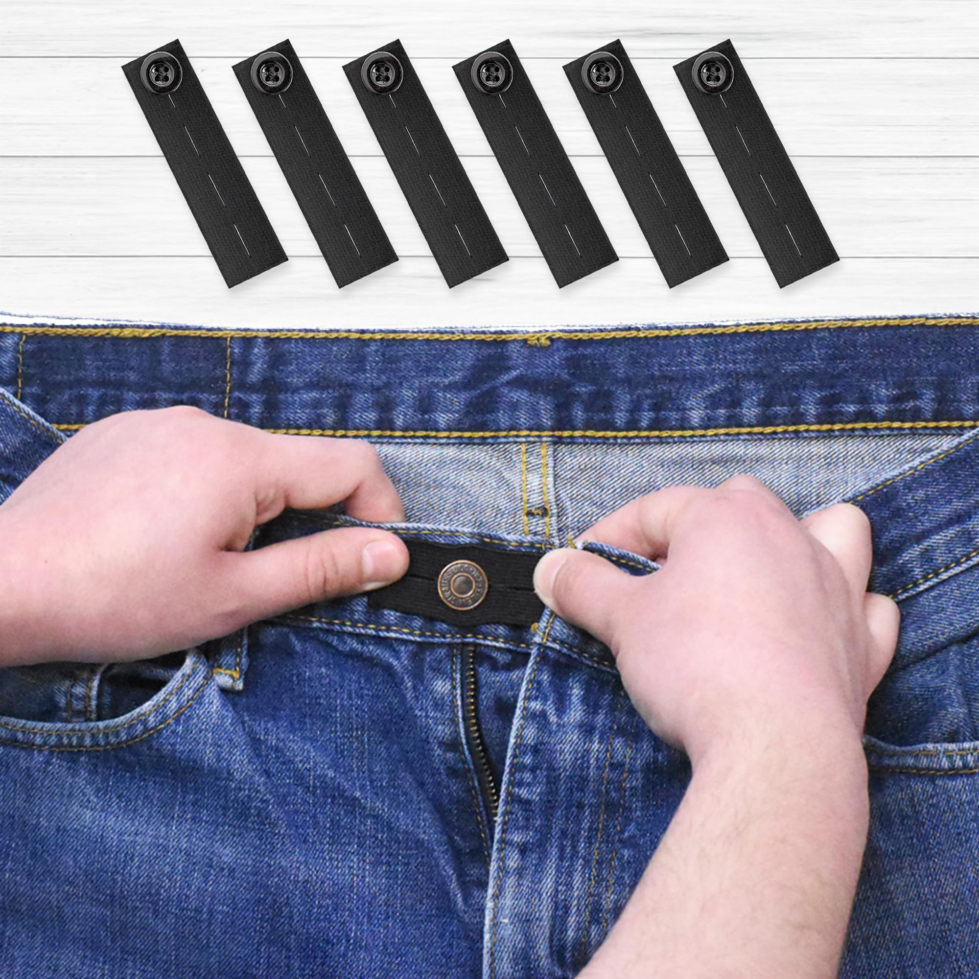 Elastico Merceria Extensor De Botones Perfecl De Mezclilla