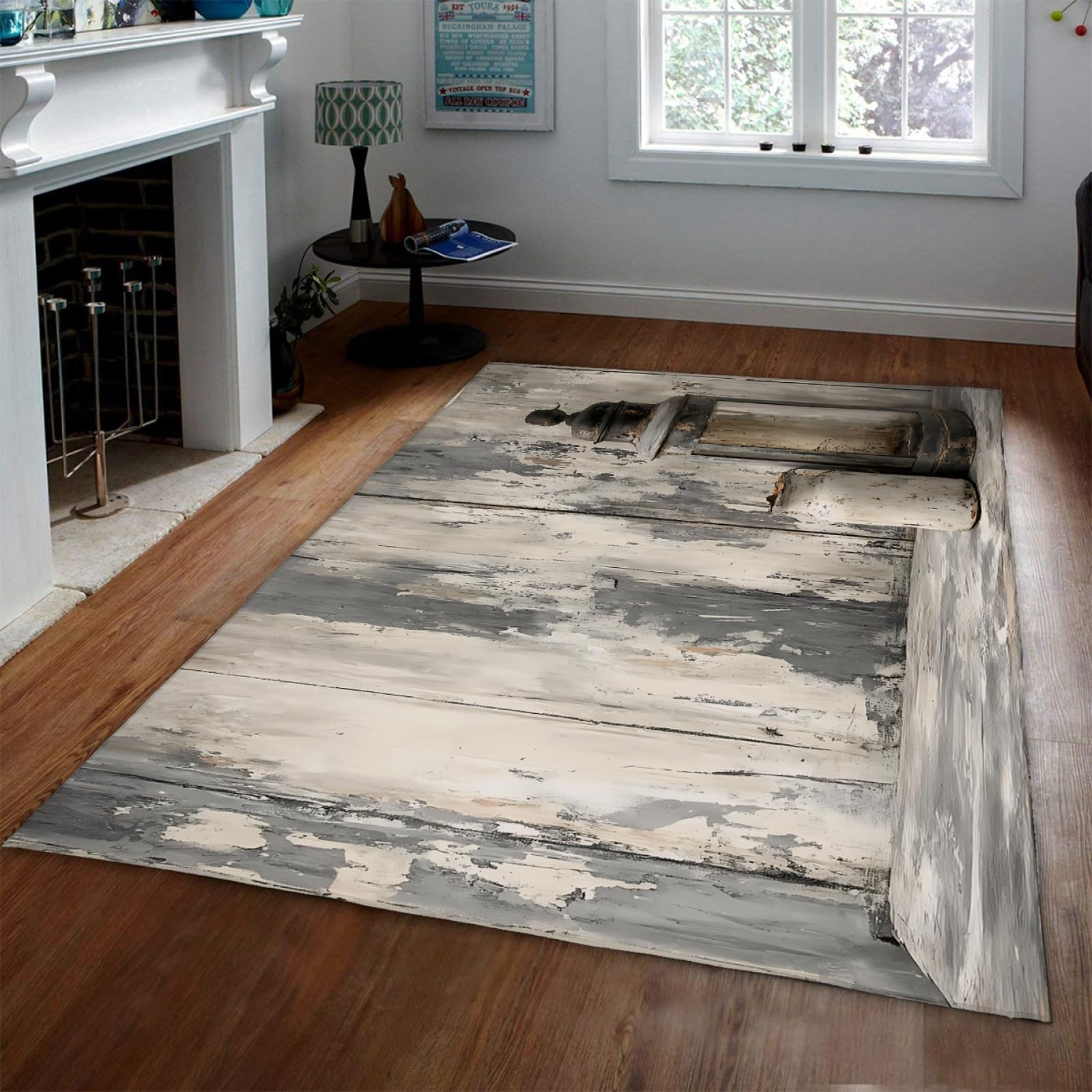 Tapis rustique 180x210 cm rétro idéal pour réchauffer l'ambiance d'un salon de ferme