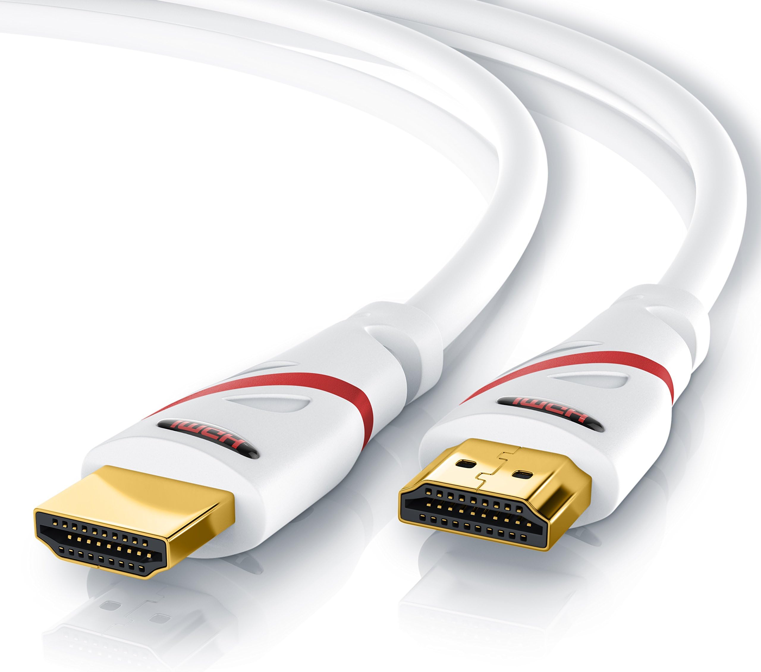 CSL - 8k / 4k HDMI Cable 2.1/2.0 15m - 8K @ 60Hz - 4K @ 120Hz - 48 Gbit/s - 3D - Ultra High Speed with Ethernet - TV Blu-ray PS5 Xbox Series X Switch - white - 15 metres