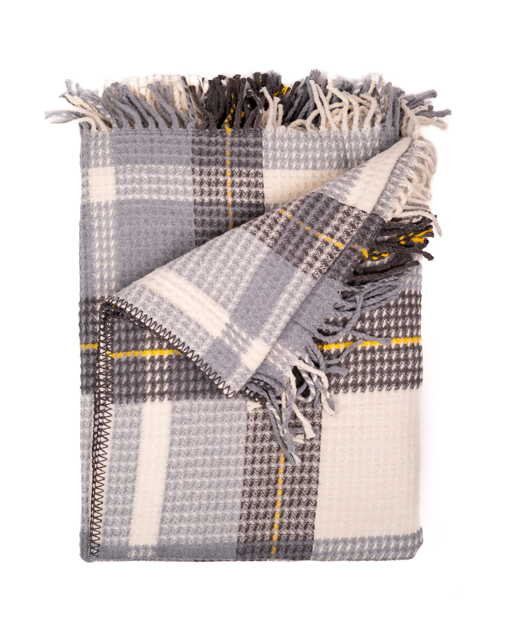 HOORDRY Coperta double face, in tessuto Boho con frange, 230 x 250 c