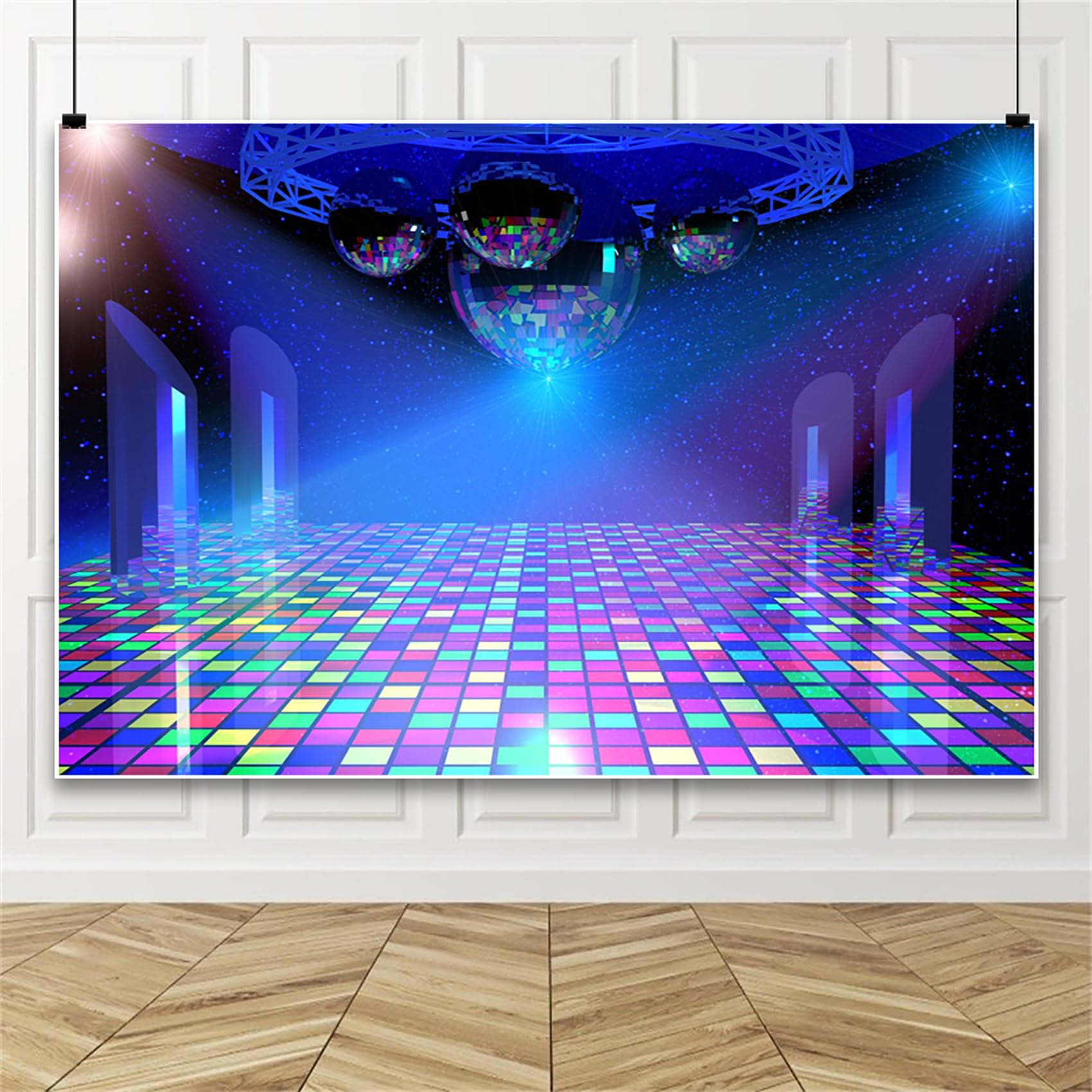 4,5 x 3 m tło dyskotekowe, winylowy, neonowy reflektor, muzyka sceniczna, klub nocny, do fotografii, dyskoteka, dyskoteka, motyw dyskotekowy, przyjęcie urodzinowe, baner, fotobudka,