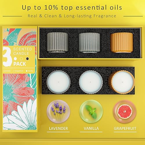 Miniatura 4 de EUASOO Scented Candles Gifts for Women Soy Candles for Home Scented 3 Candle Gift Set for Women - Grandma Gifts Mom Birthday Gifts Retirement Gifts
