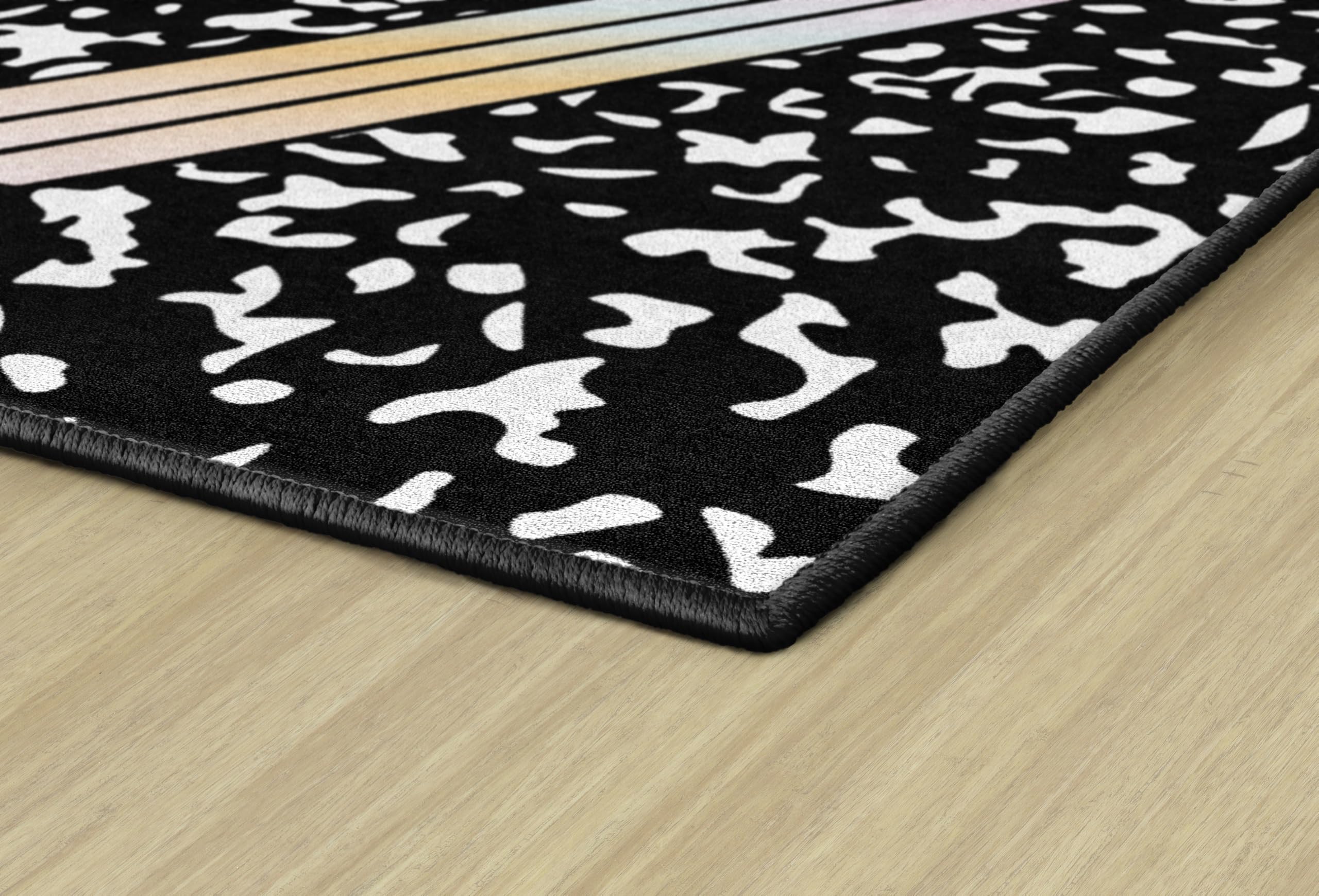 Flagship Carpets Cuaderno de composición de club de libros estilo colegiala con lápiz de lazo, alfombra educativa para habitación de los niños, alfombra de aula para enseñanza y sala de juegos, 7 pies