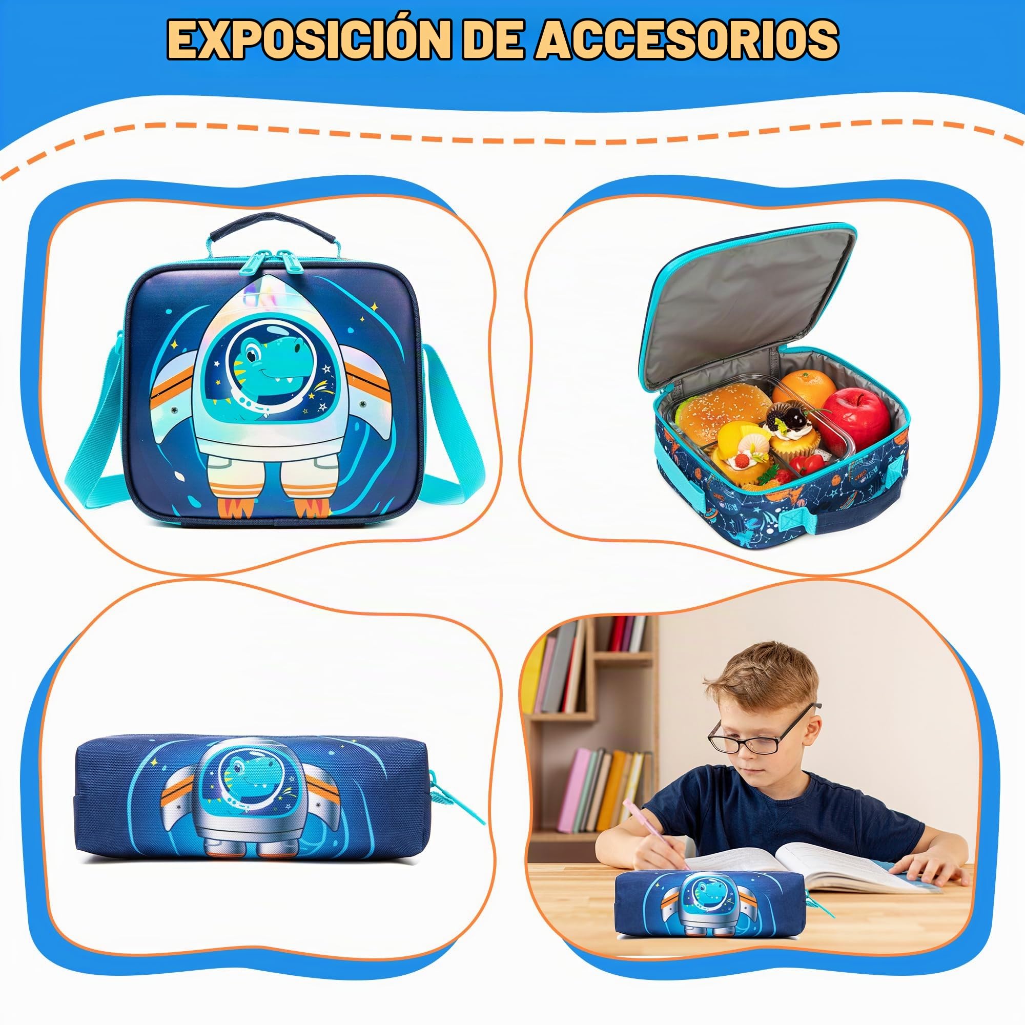 HTgroce Mochila Ruedas Niños Vuelta al Cole Material Escolar