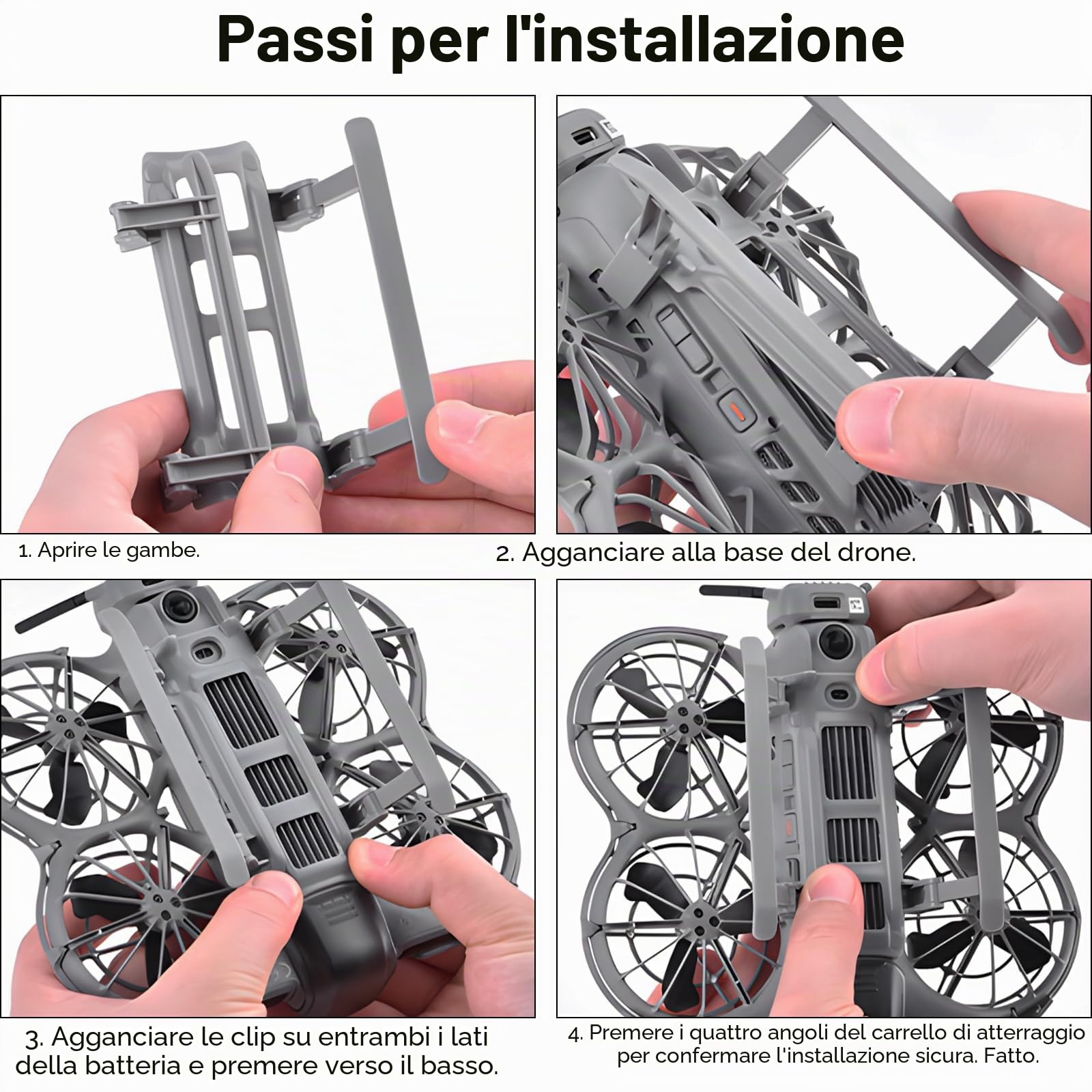 Neo 2 Treno di Atterraggio - Gambe di Atterraggio Pieghevoli con Supporto di Estensione Altezza Piedini di Estensione a Sgancio Rapido Kit Protettivo per DJI Neo 2 Drone Accessori