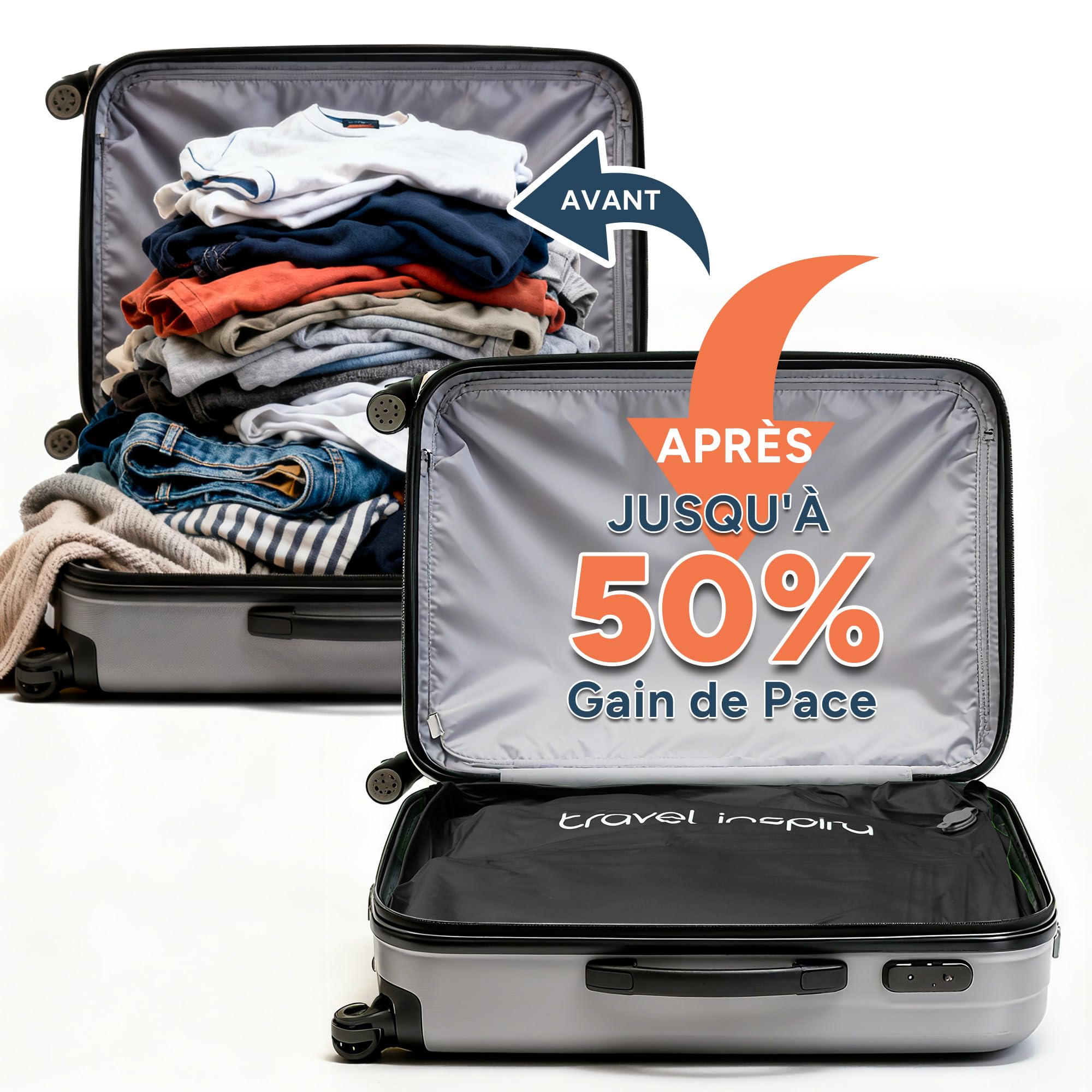 travel inspira Sac Sous Vide Vetement Aspirateur, TPU avec Pompe (1PC)
