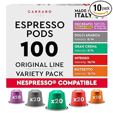CARRARO Variety Pack - 100 Premium Espresso Pods CARRARO Variety Pack Espresso Pods