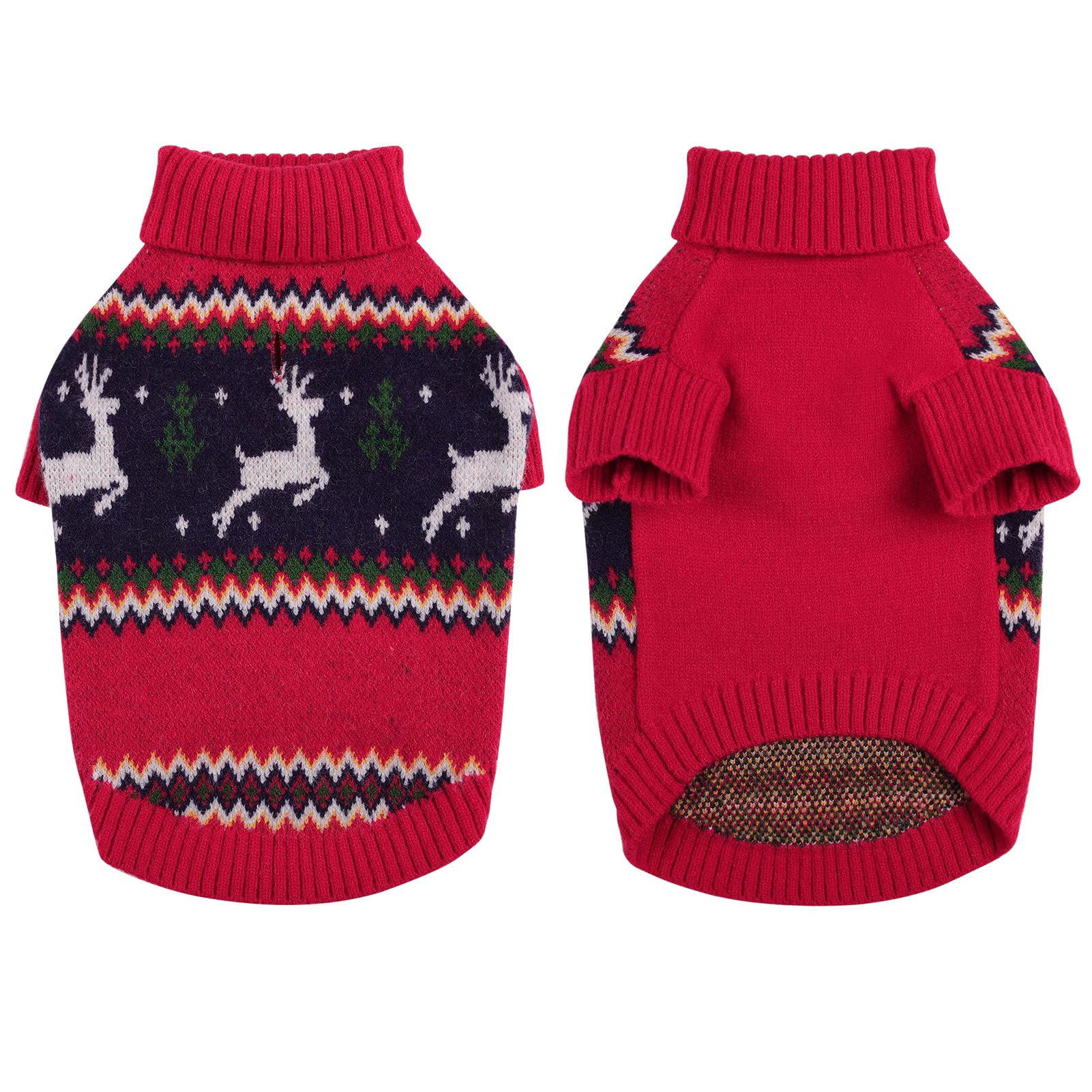 Queenmore Weihnachtspullover Grosse Hunde Wärme Dackel Hundepulli Strick Pullover Hund Strickmantel Mit Zopfmuster Hundepullover Französische Bulldogge Bulldog Chihuahua Katzen Corgi, Weihnachten, XL