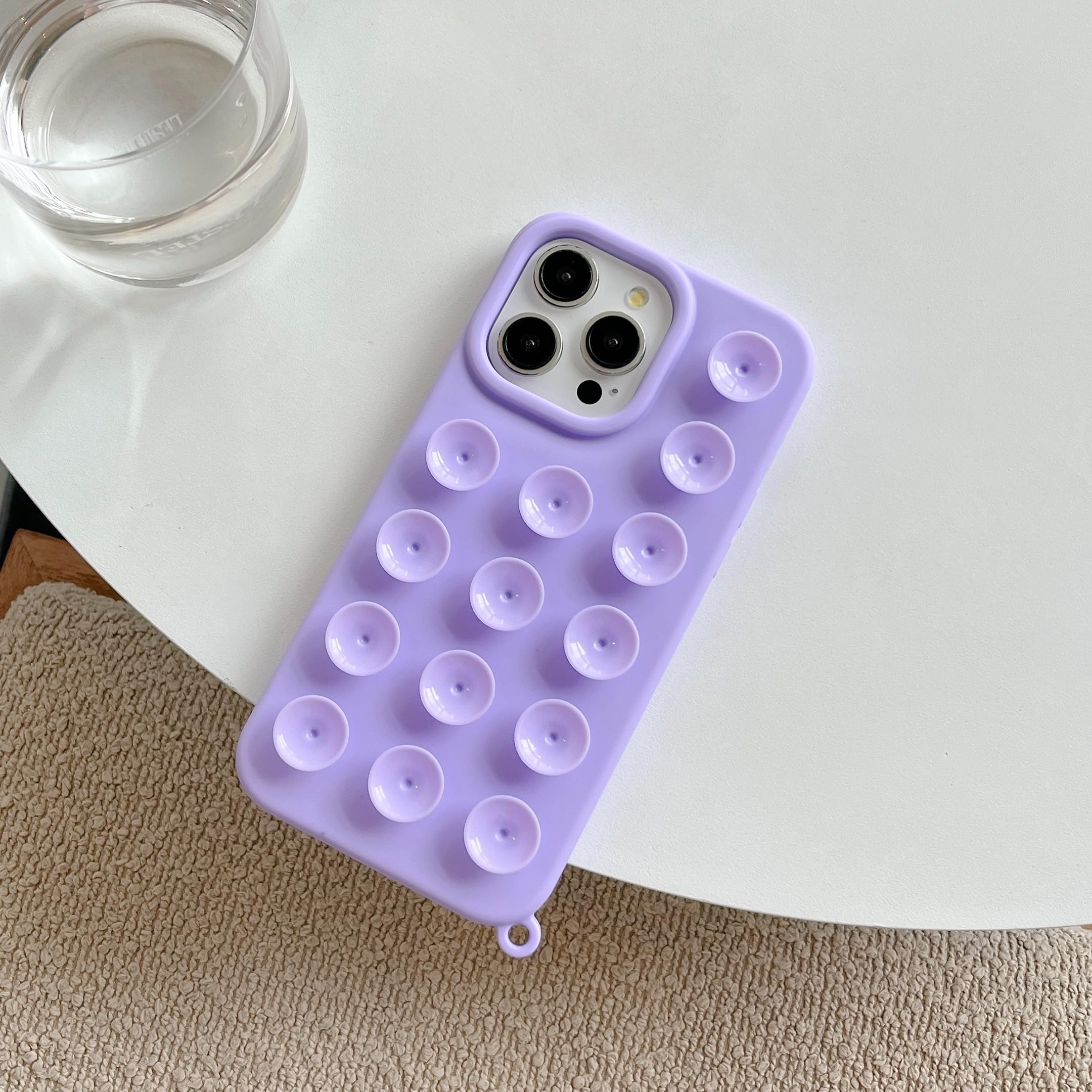 Coque iPhone 13 Pro violette en silicone souple à motif ventouse amusant - 8
