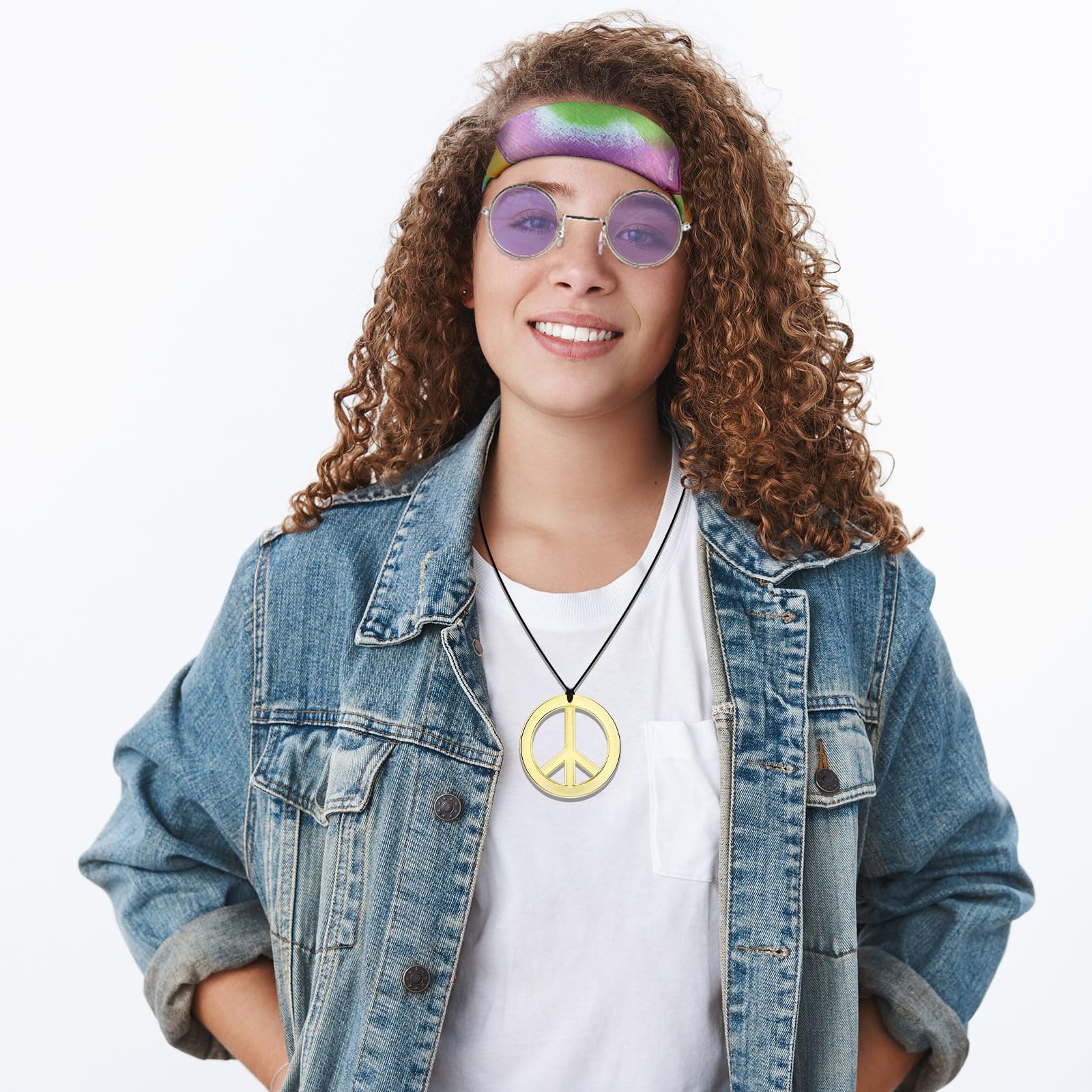 FINEASY 5 Pièces Accessoires de Costume Hippie, Années 60 et 70 Accessoires Hippie comprenant des Lunettes, Signe de Paix Collier Boucles d'Oreilles FINEASY 5 Pièces Accessoires de Costume Hippie, Années 60 et 70 Accessoires Hippie comprenant des Lunettes, Signe de Paix Collier Boucles d'Oreilles
