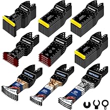 110 PCS Oscillating Tool Blade Titanium Oscillating Saw Blades Professional Japanese Teeth Multitool Blades Quick Release Saw Blades Kits Compatible with Dewalt Milwaukee Rockwell Fein