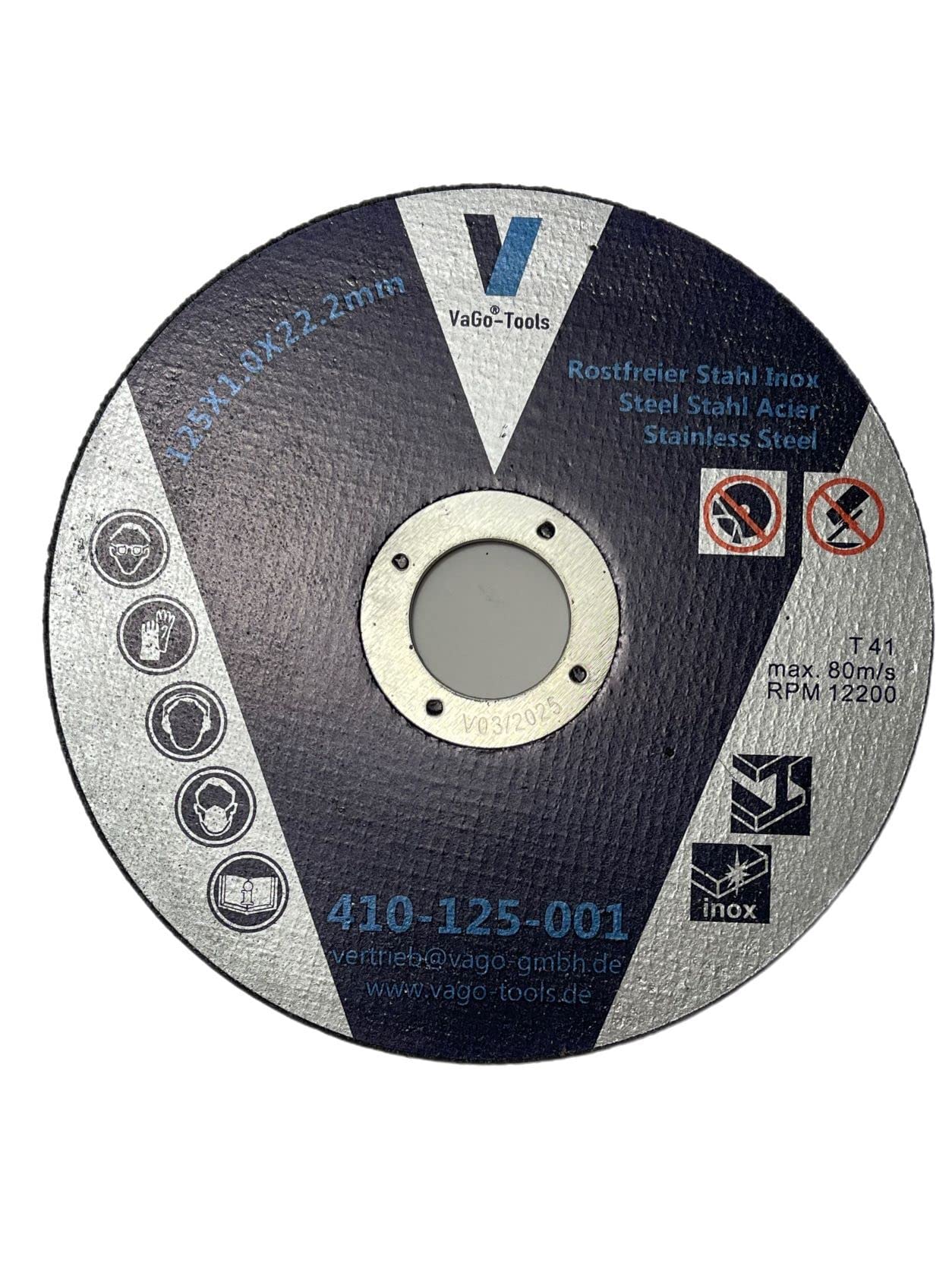 Lot de 100 disques à tronçonner flexibles 125 mm x 1 mm en acier inoxydable et métal