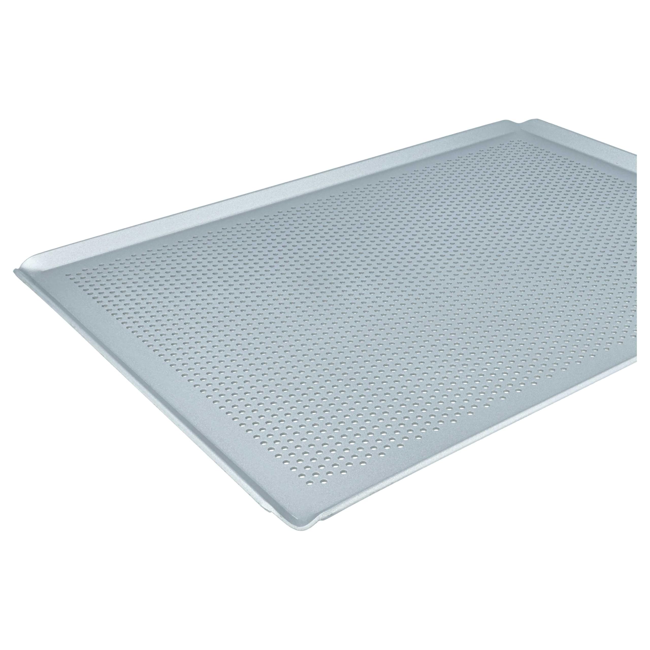 vhbw 2x Backblech für Backofen | 40 x 30 x 1 cm Silber, Perforiert