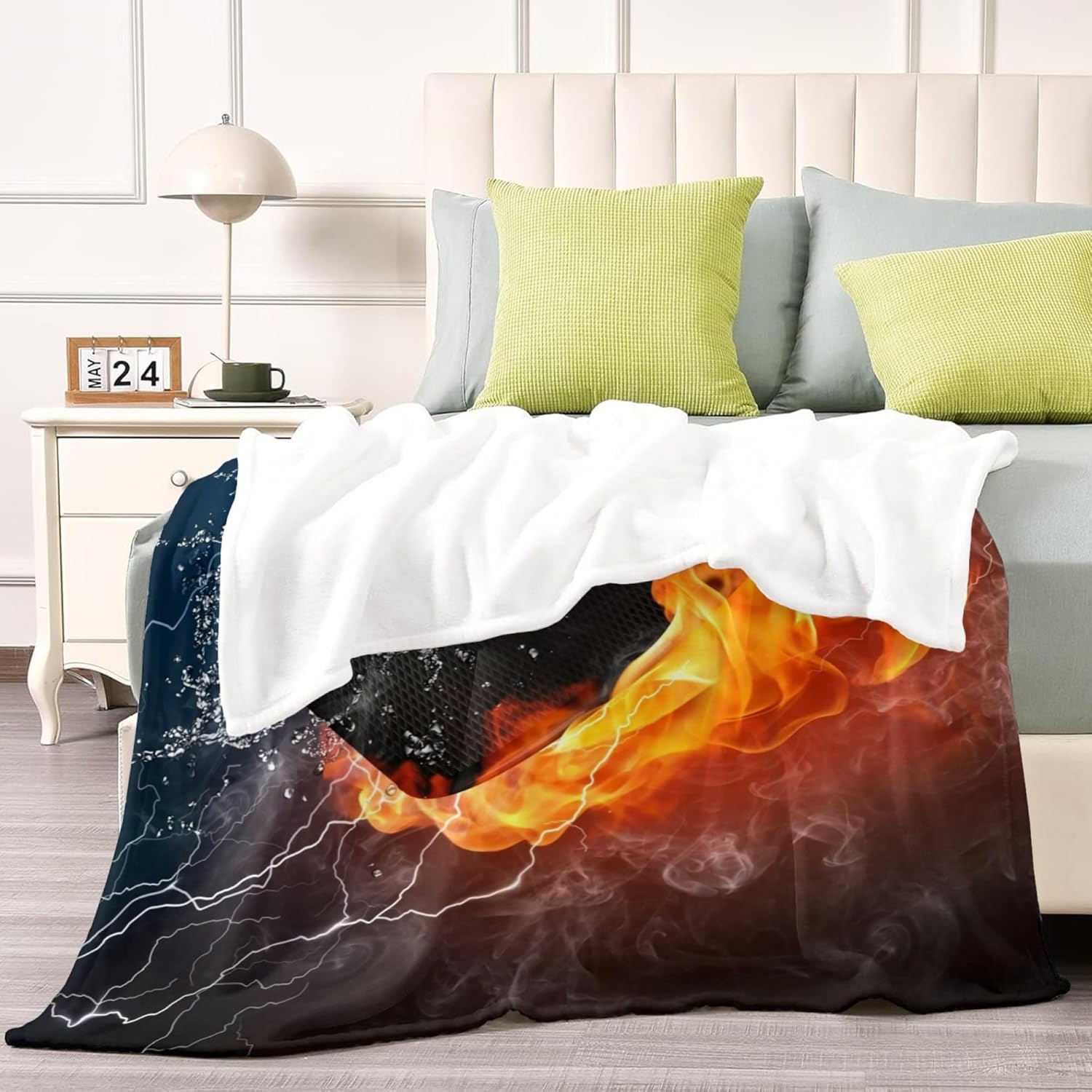 Hockey Sport Fun Throw Blanket Super Soft Warm Boy Men Bedding Bed Blankets for Couch Bedroom Sofa Office Car, All Season Cozy Flannel Plush Blanket for Girls Boys Adults, 80"X60"