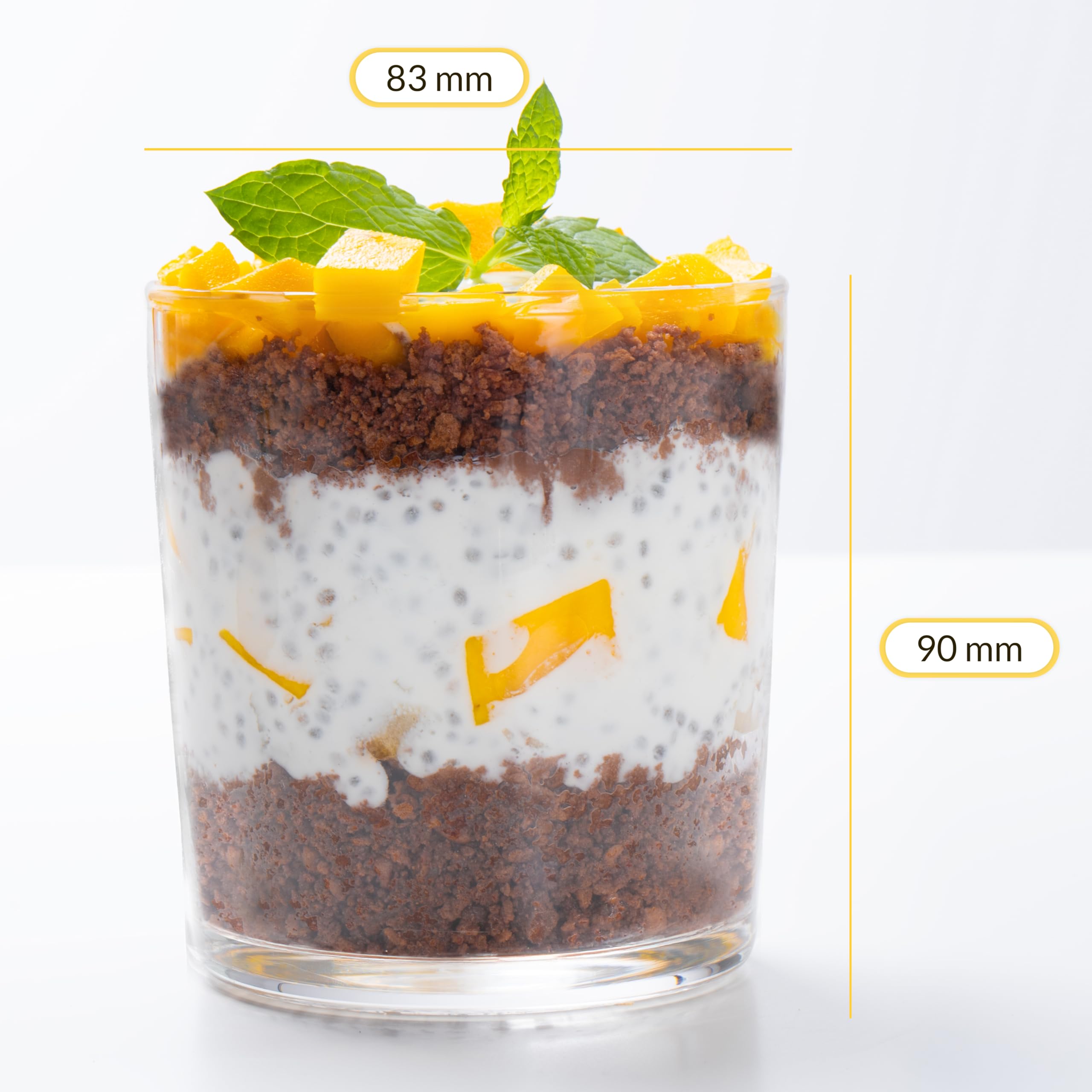 KONZEPT Set di Bicchieri da Dessert in Vetro da 300 ml, Ideali per Gelato o Yogurt