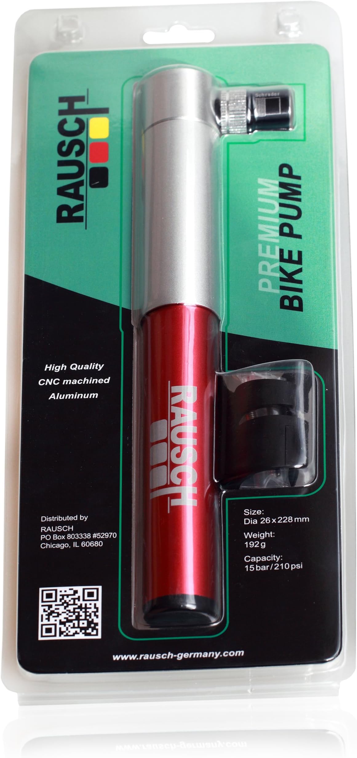 Mini Bike Pump for Bike Tires Made of Light Weight Aluminum in Best German Quality with Guarantee for High Pressure Hand Pumping for Both Presta and Schrader Valves on Road Bikes, Mountain or Racing Bikes with Free Frame Mounting Kit and Ball Needle