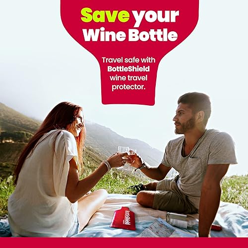 Miniatura 5 de Bottle Shield - Paquete de 3 bolsas de viaje reutilizables para vino – Doble capa de amortiguación de burbujas | Funda irrompible para botella a