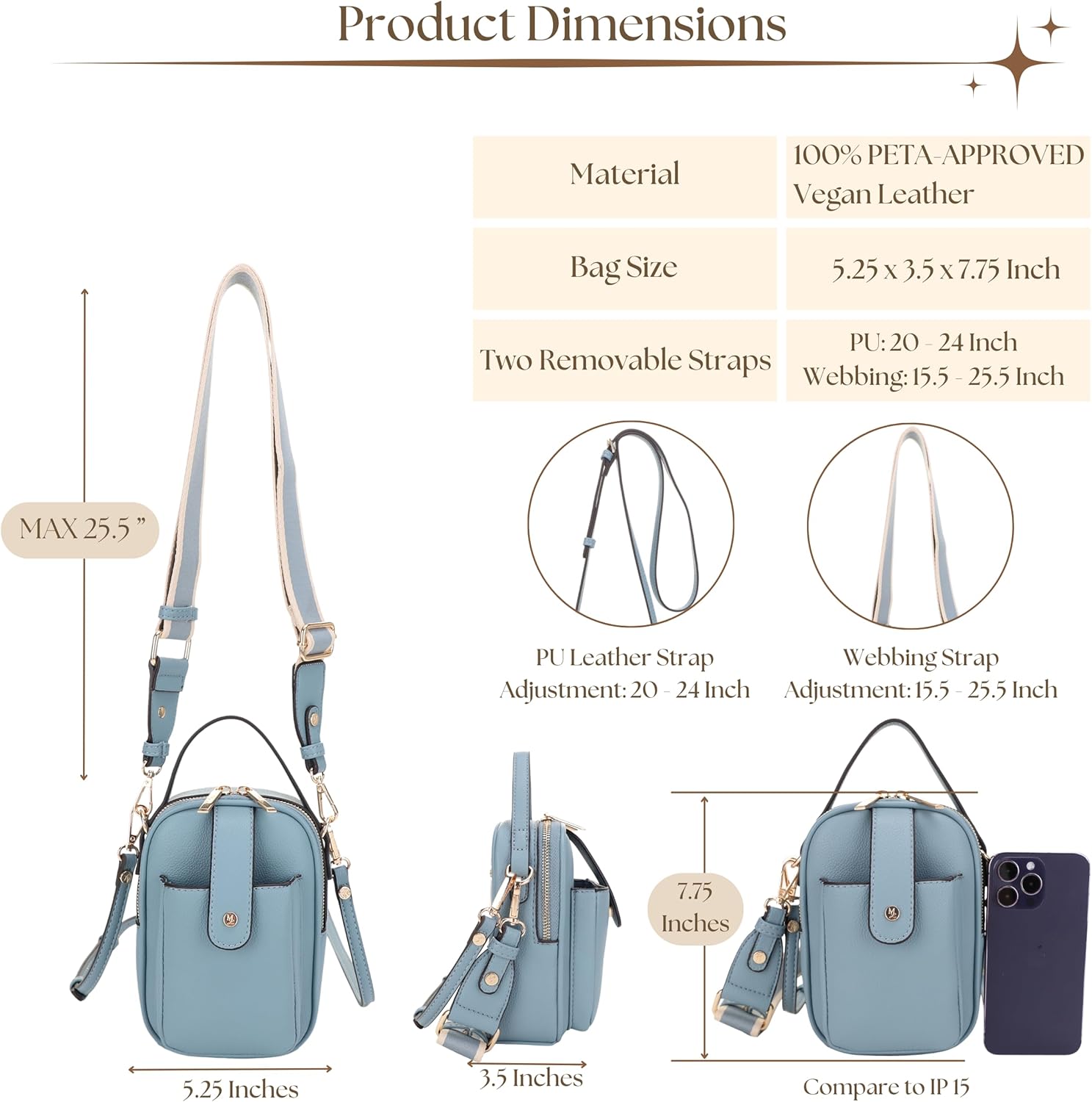 Mali+Lili Gail Vegan Leather Multi Compartment Crossbody Bag - Image 3