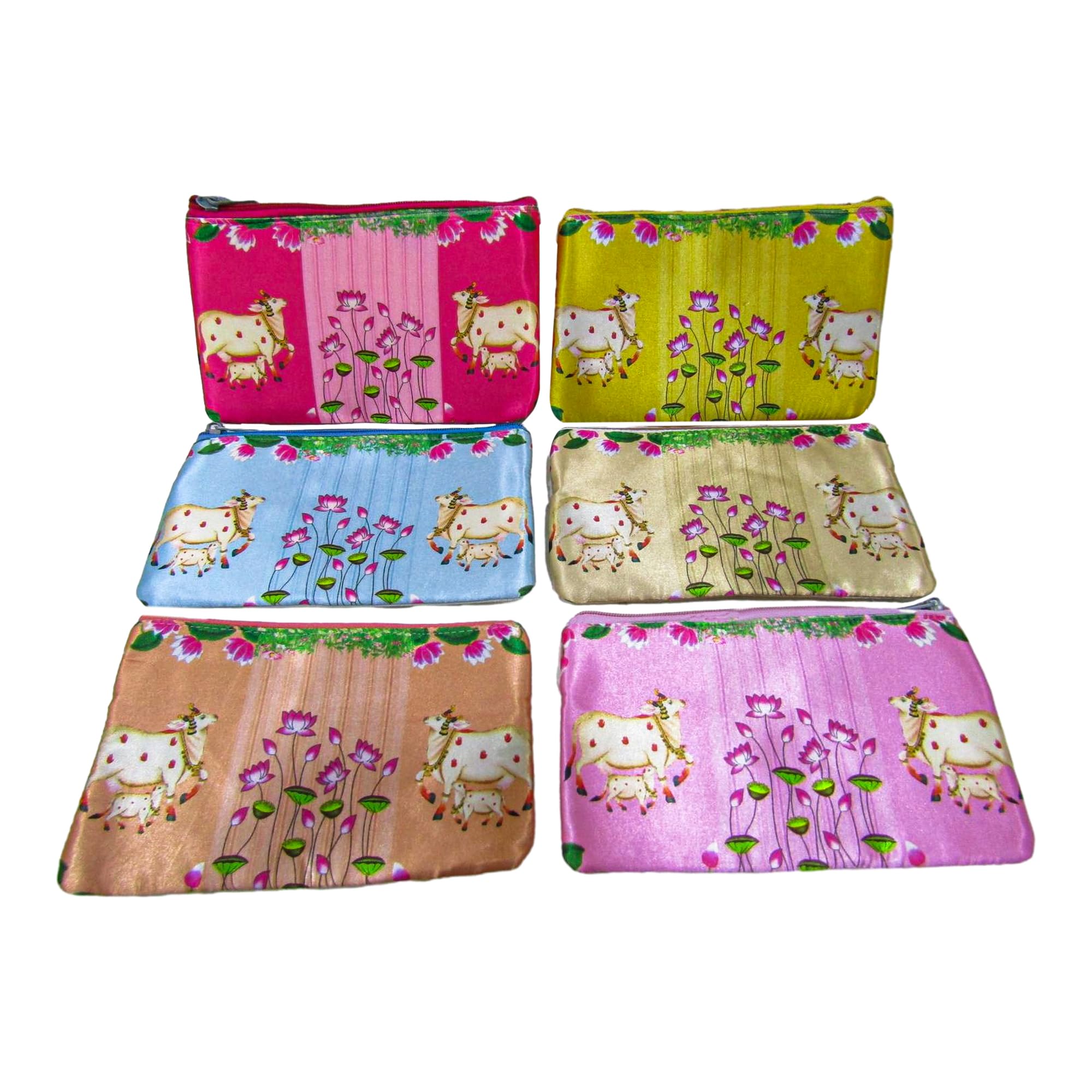 Pichwai Cow Printed Pouch Potli Bag Return Gifts For Women Bulk Wedding Favors Potli Purse For Return Gifts For Mehandi, Shagun, Haldi, Baby Shower, Guest-image-5
