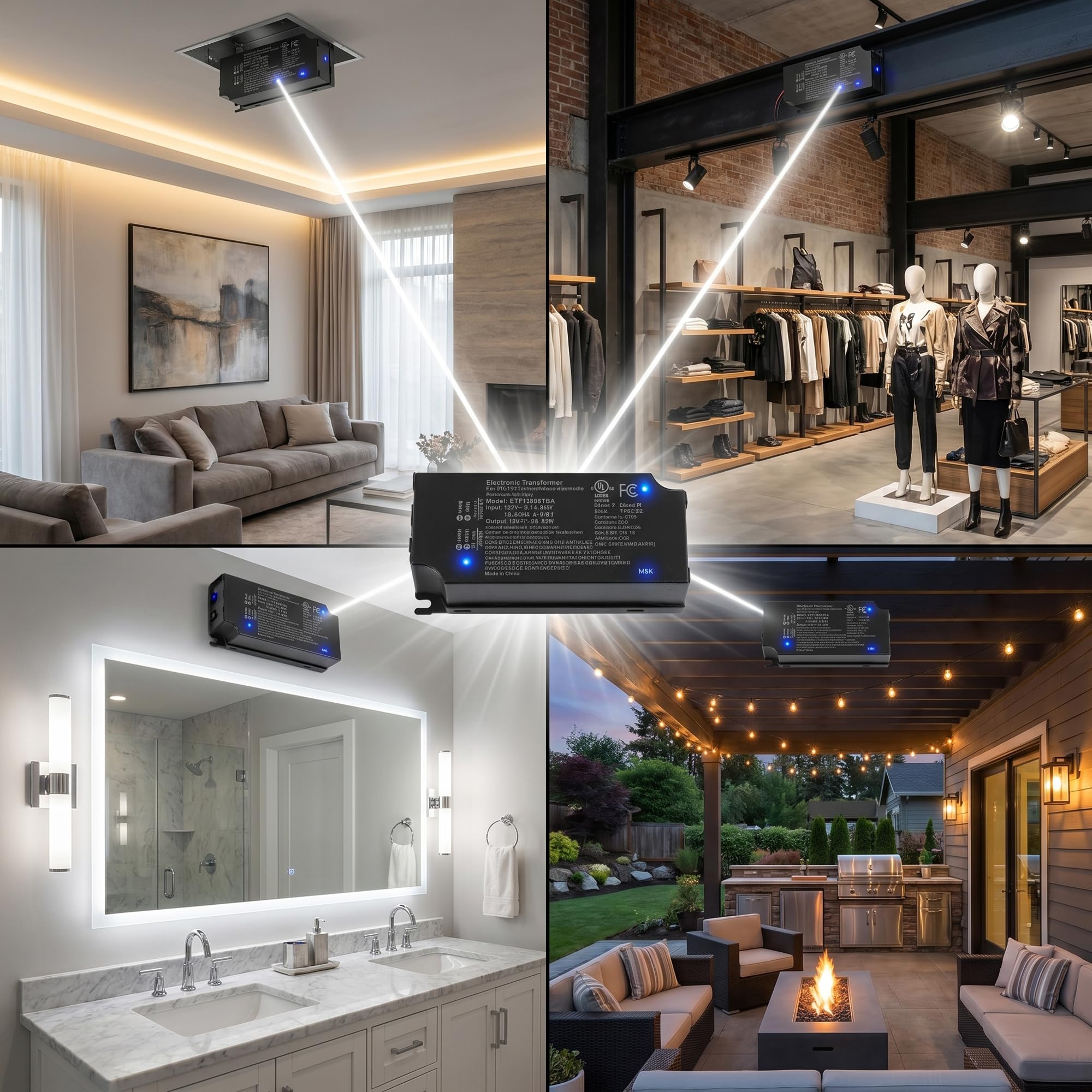 300W Dimmba LED Trafo 12V LED Treiber, 100V 130V auf 12V 12.5A | Konstante Ausgangsspannung,FC/UL/FC/ICES-005/TYPE HL/Class 2,Fünf Jahre Garantie,ELV/Triac/MLV/Phase,Kurzschlussschutz