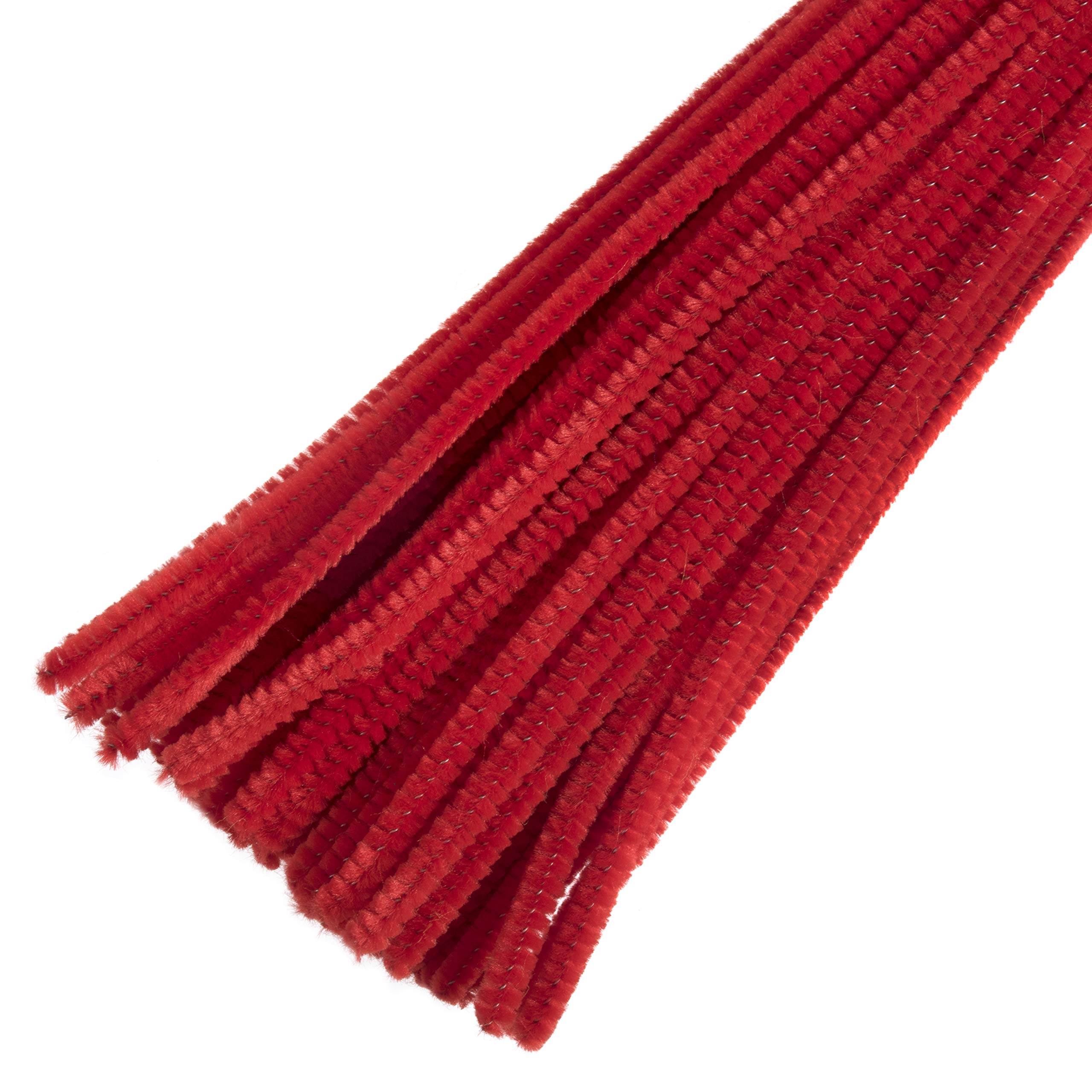Trimits Craft Synthetic Chenille Stem Pipe Cleaners, 30cm x 6mm, Red