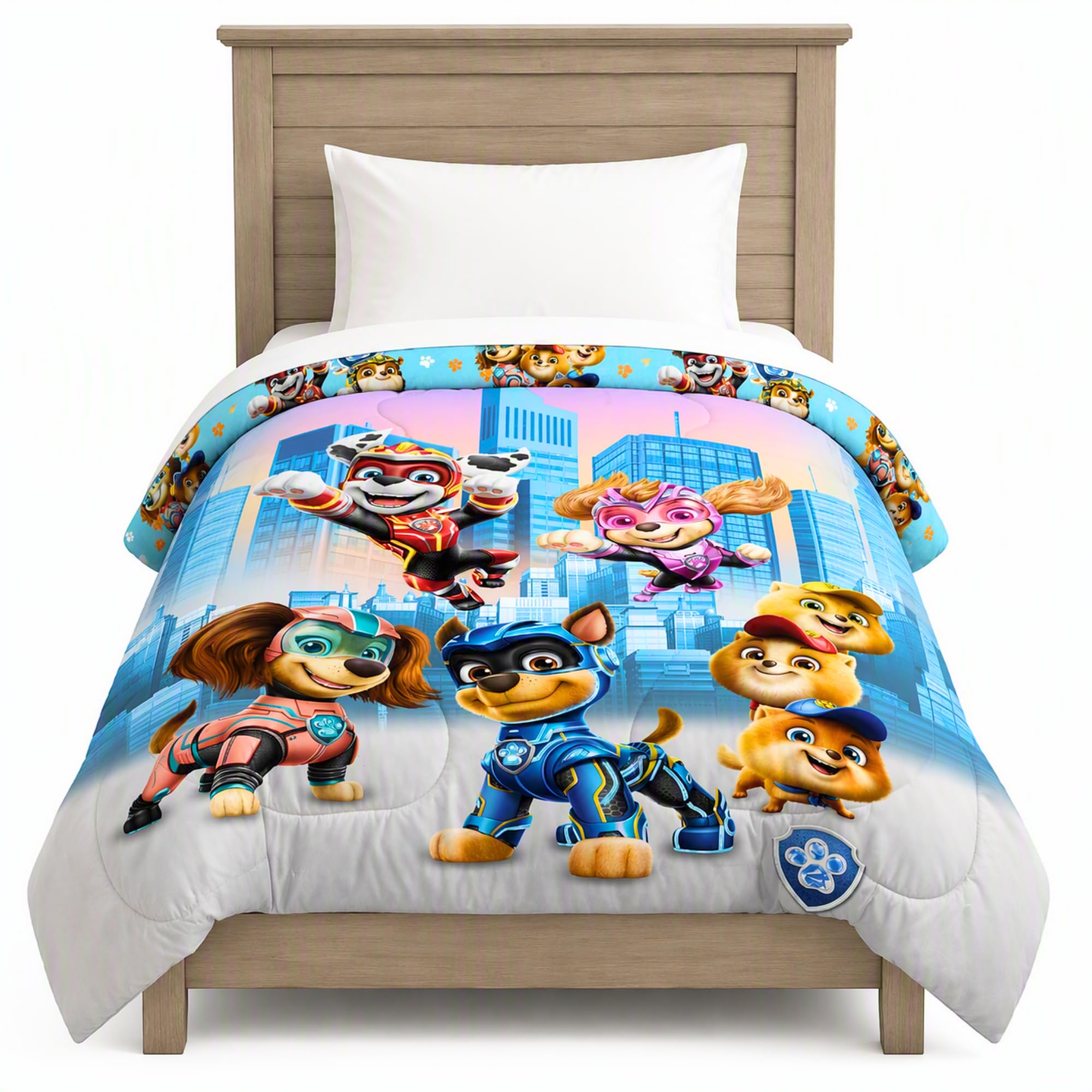 Franco Paw Patrol Kids Bedding Super Soft Cozy Microfiber Comforter, Twin, Chase, Skye, Marshall, Rubble, (Officially Licensed Product)