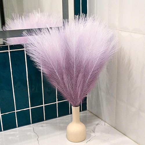 Miniatura 5 de Arreglo de césped sintético de las pampas de 18 pulgadas, tallos de césped pomposo artificiales esponjosos para decoración bohemia chic del hogar