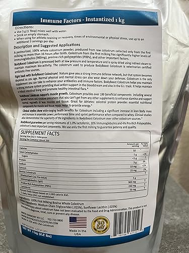 Vista 11 de BodyBoost Calostro entero, polvo de calostro 100% bovino, refuerzo inmunológico con inmunoglobulina y lactoferrina, calostro alimentado con pasto