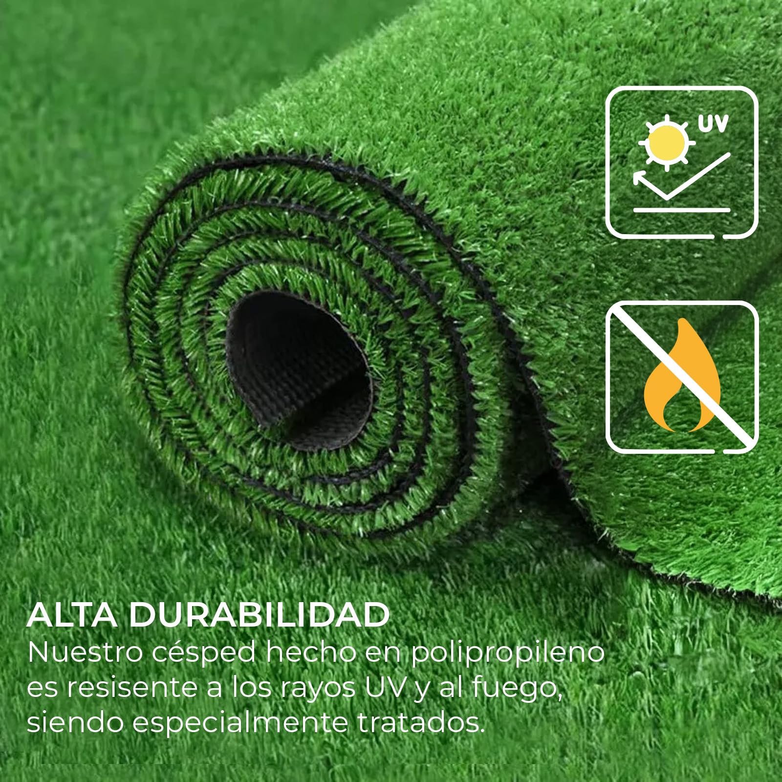 YOEVU - Césped Artificial Verde 1x5 Metros Altura 30mm, Realismo Natural, Resistente a Rayos UV y Clima, Fácil Instalación, sin Mantenimiento, Ideal para Jardines y Terrazas Exterior e Interior