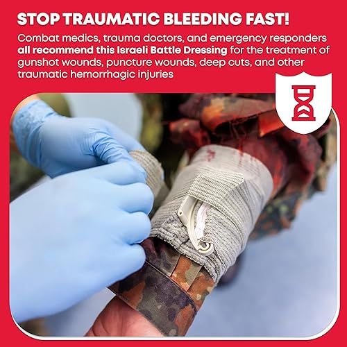 Miniatura 2 de Ever Ready First Aid Vendaje de compresión israelí de batalla, 6 pulgadas, negro