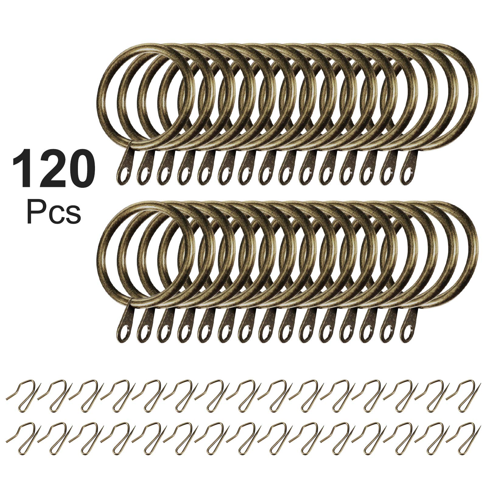 Nero  60 Anelli Per Tende, Ganci Per Anelli In Metallo Per Tende Da 38 Mm Anelli Per Tende 96245127