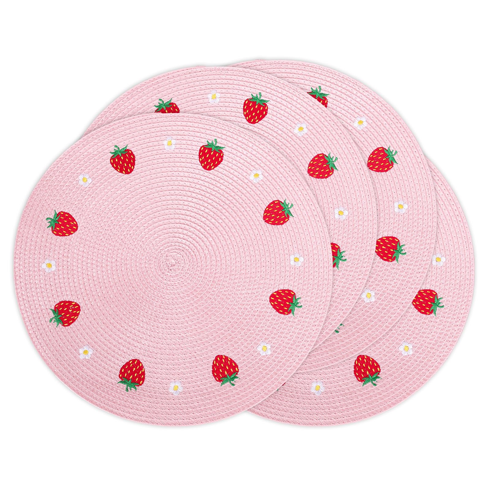 Sets de table marguerites et fraises pour fête prénatale et mariage