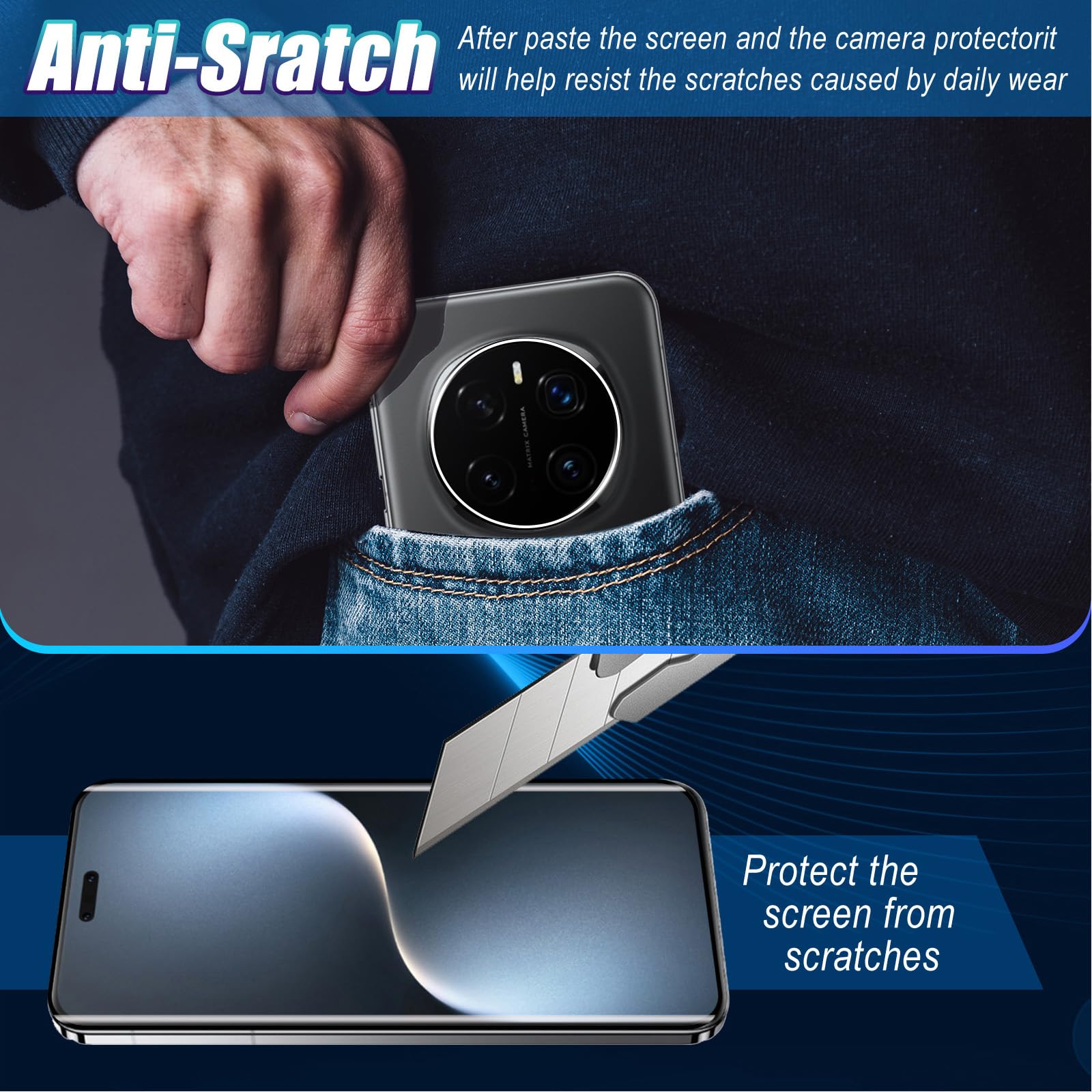 Vanrain Vetro Temperato 3D Per Honor Magic 7 Pro 5G, 2+2 Pezzi Con Protezione Fotocamera, 9H, HD
