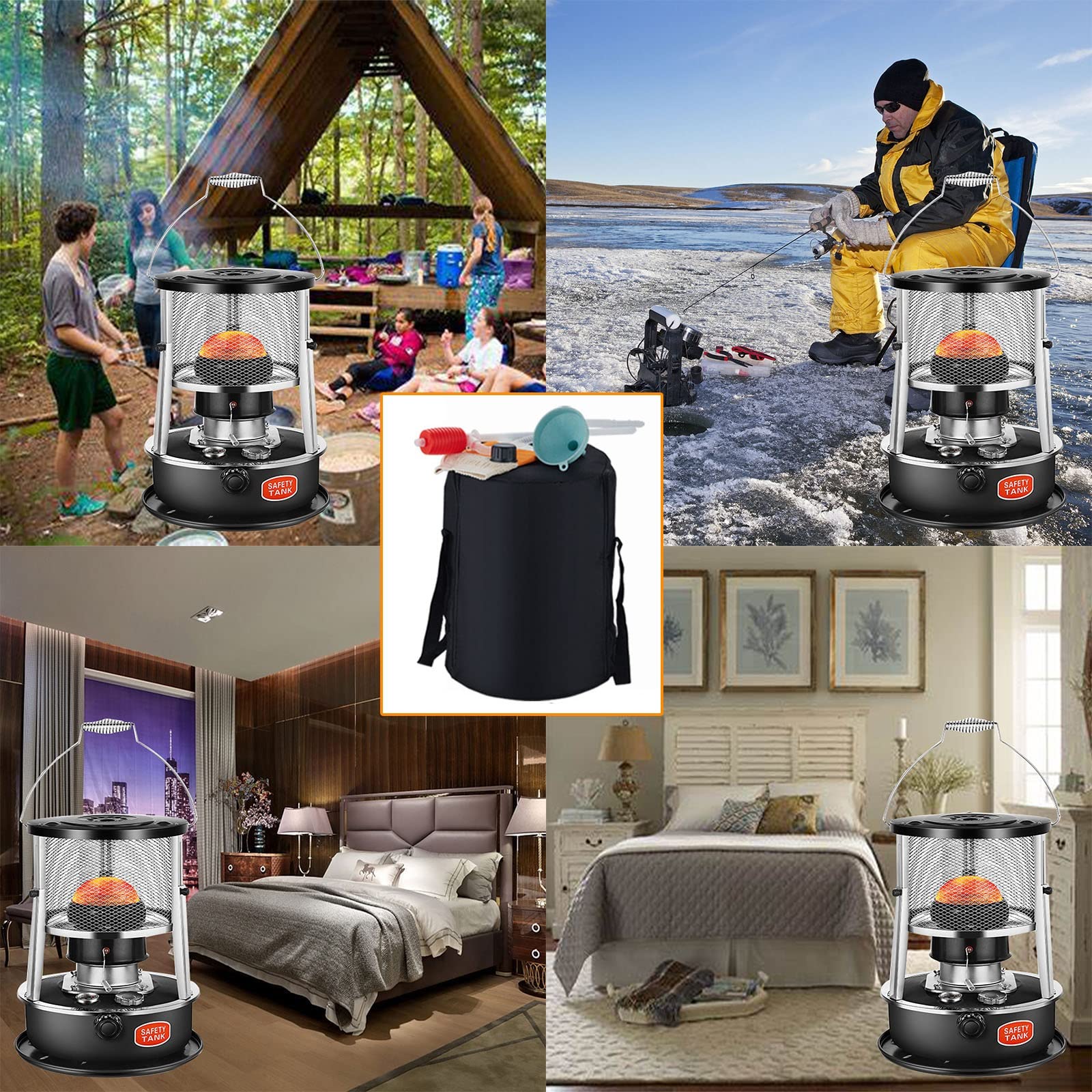 2600W Petroleumofen für Innenräume,Mobile Heizung,Petroleumofen Heizung Ohne Strom, Notheizung Ohne Strom, mit6 Dochte, für den Überlebensnotfall Beim Eisfischen (Color : Kerosene stove)
